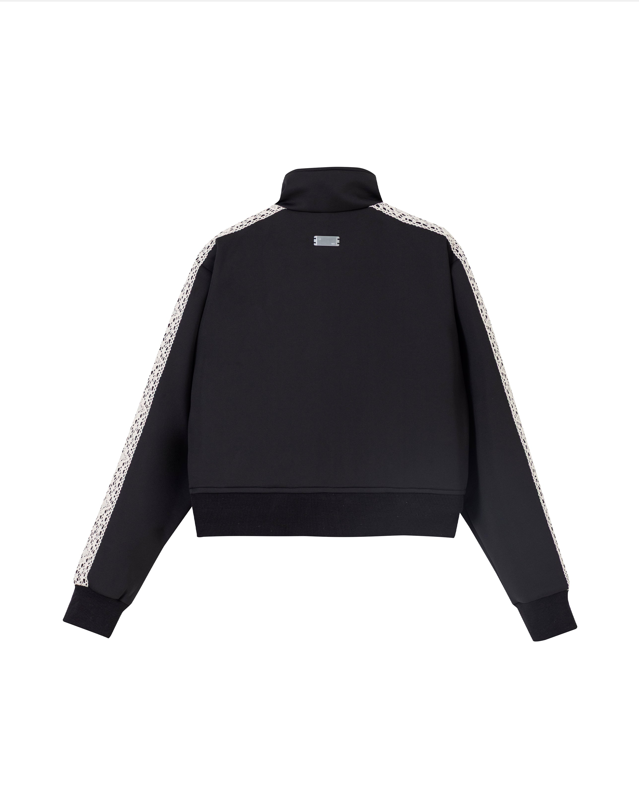 W Basics Undgld Lace-panel Track Jacket Black