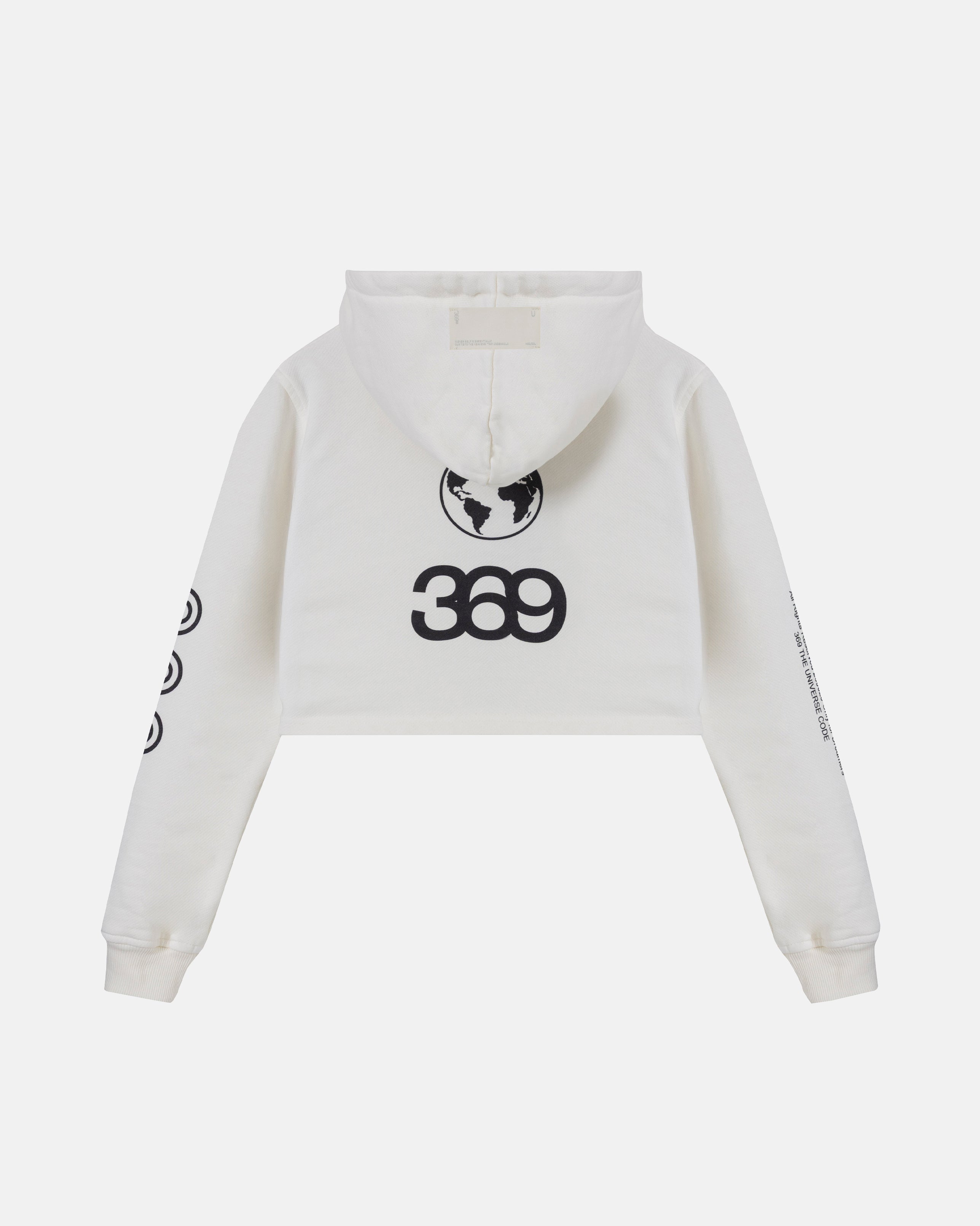 W Golden Heritage Slim Fit Zip Up Cropped Hoodie White