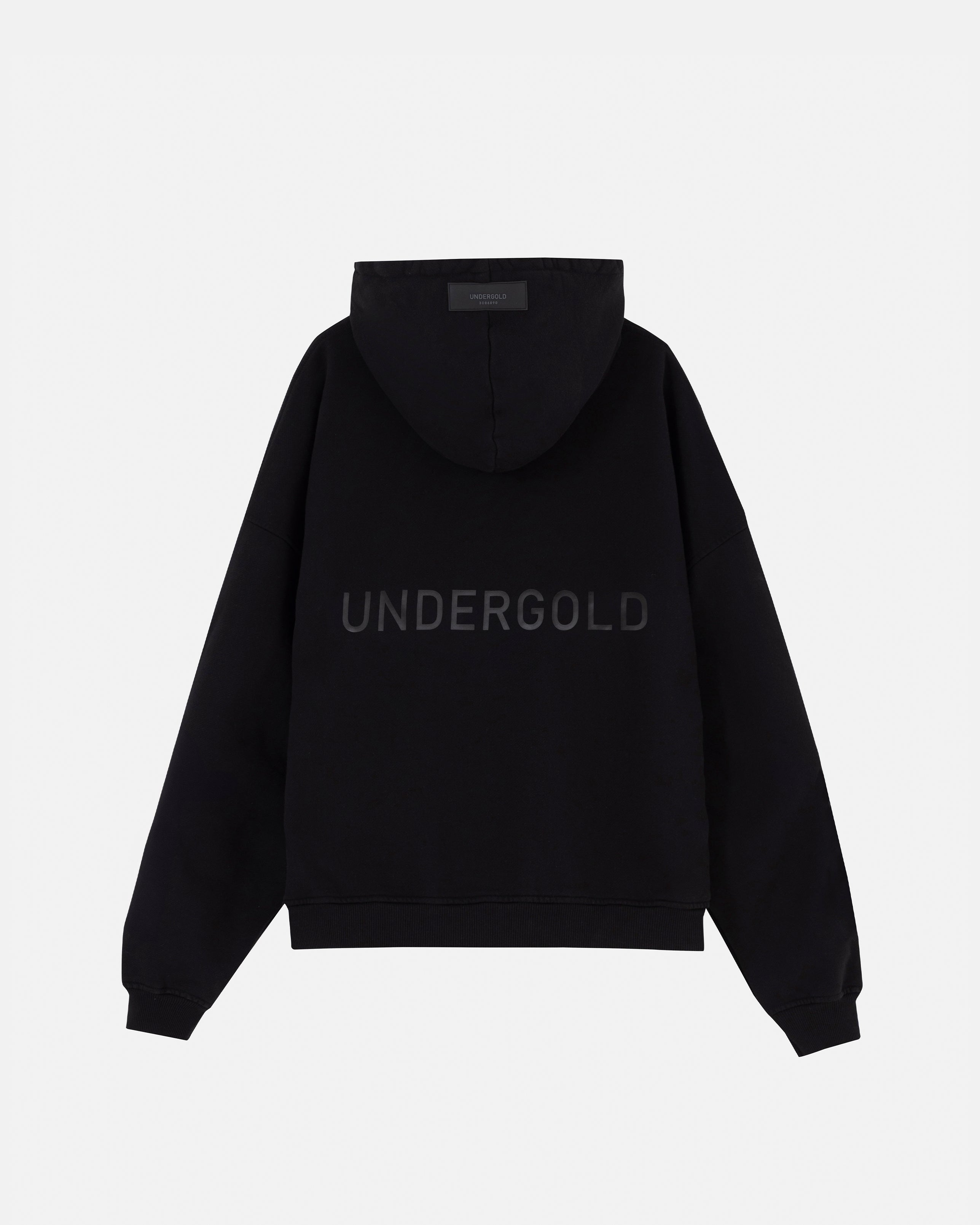 Line Logo Zip Up Hoodie Black