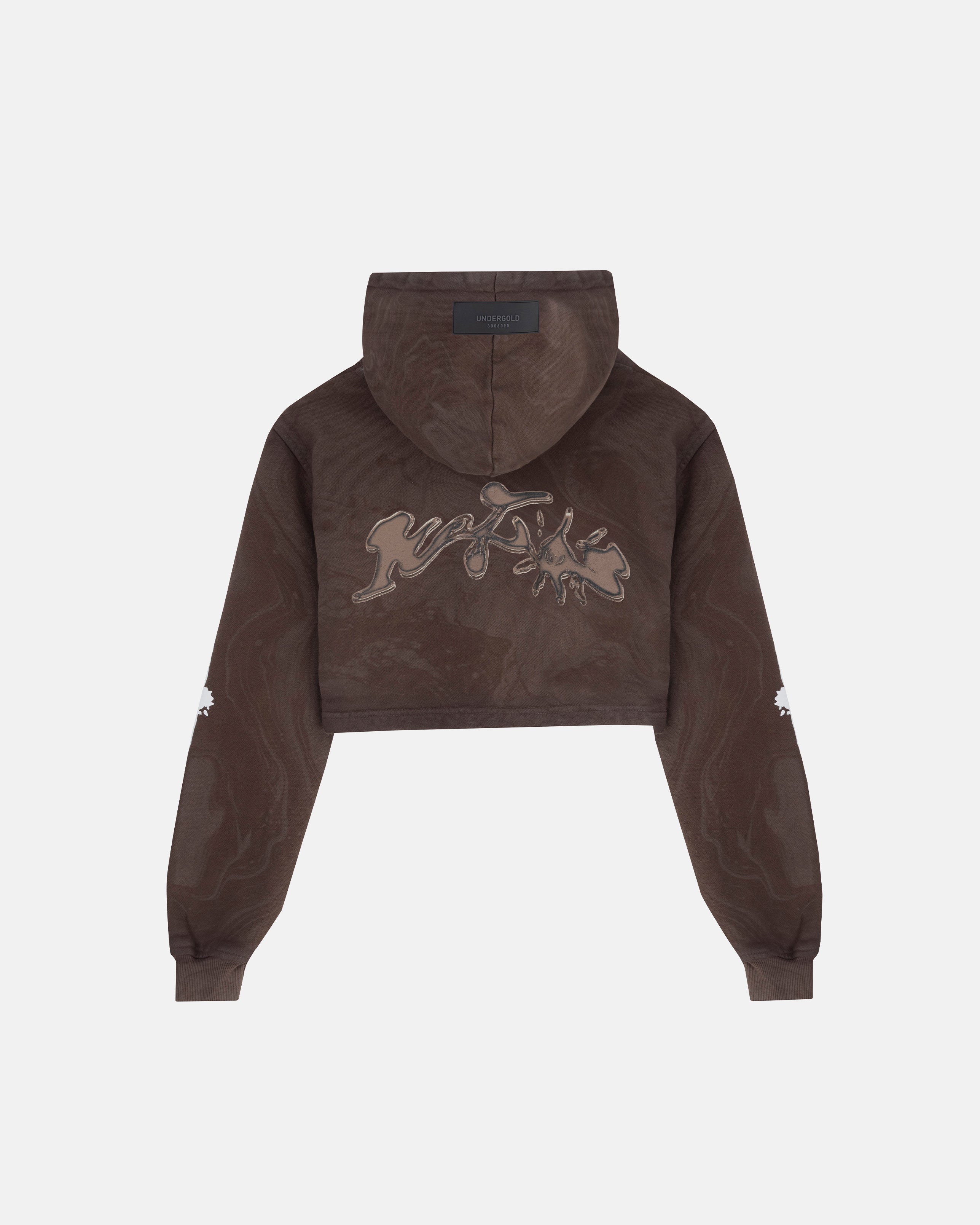 Helios Sun Slim Fit Cropped Hoodie Oil Brown