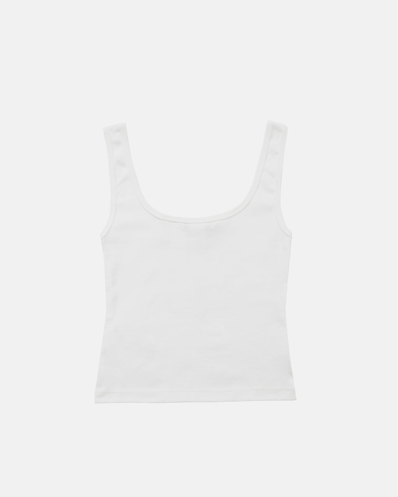 W Riviera Southside Division Ribbed Tank Top White