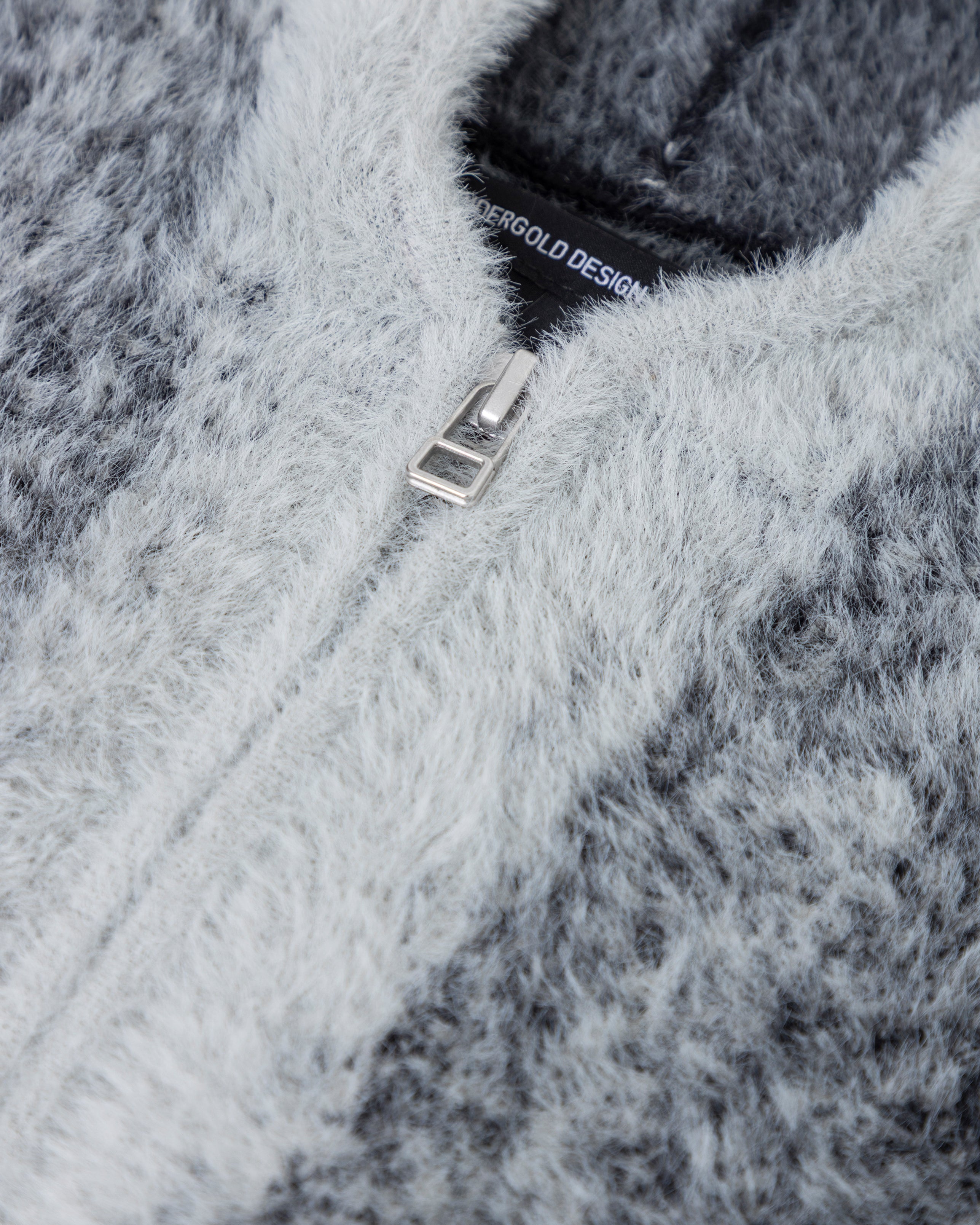 Basics Knit Zip Up Hoodie Bone/Black