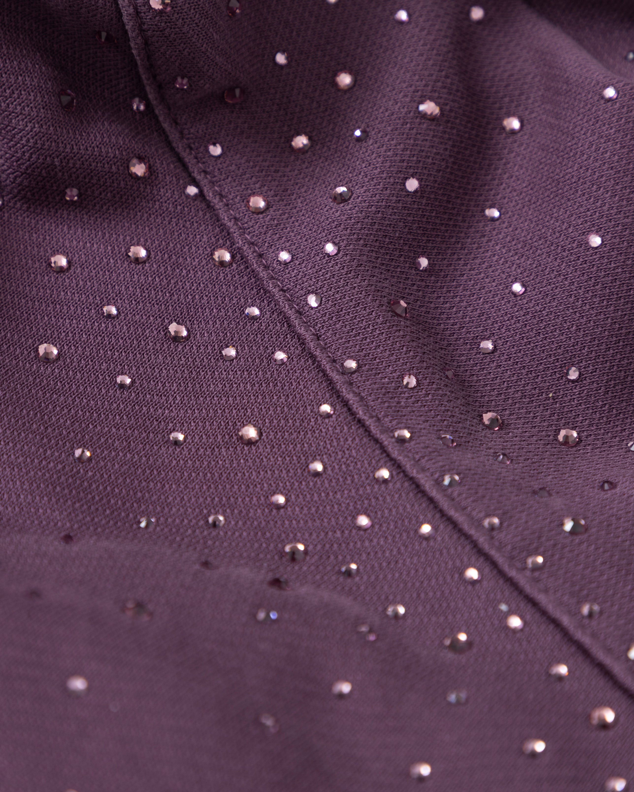 Golden Heritage Pearled Boxy Fit Hoodie Burgundy