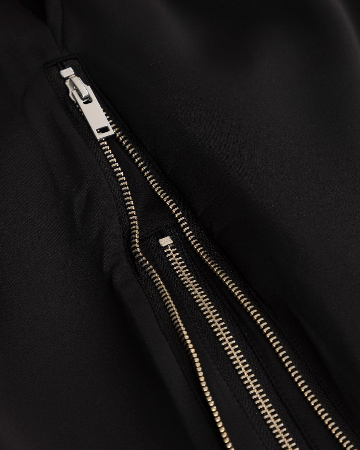 Basics Double Zipper Pants Black