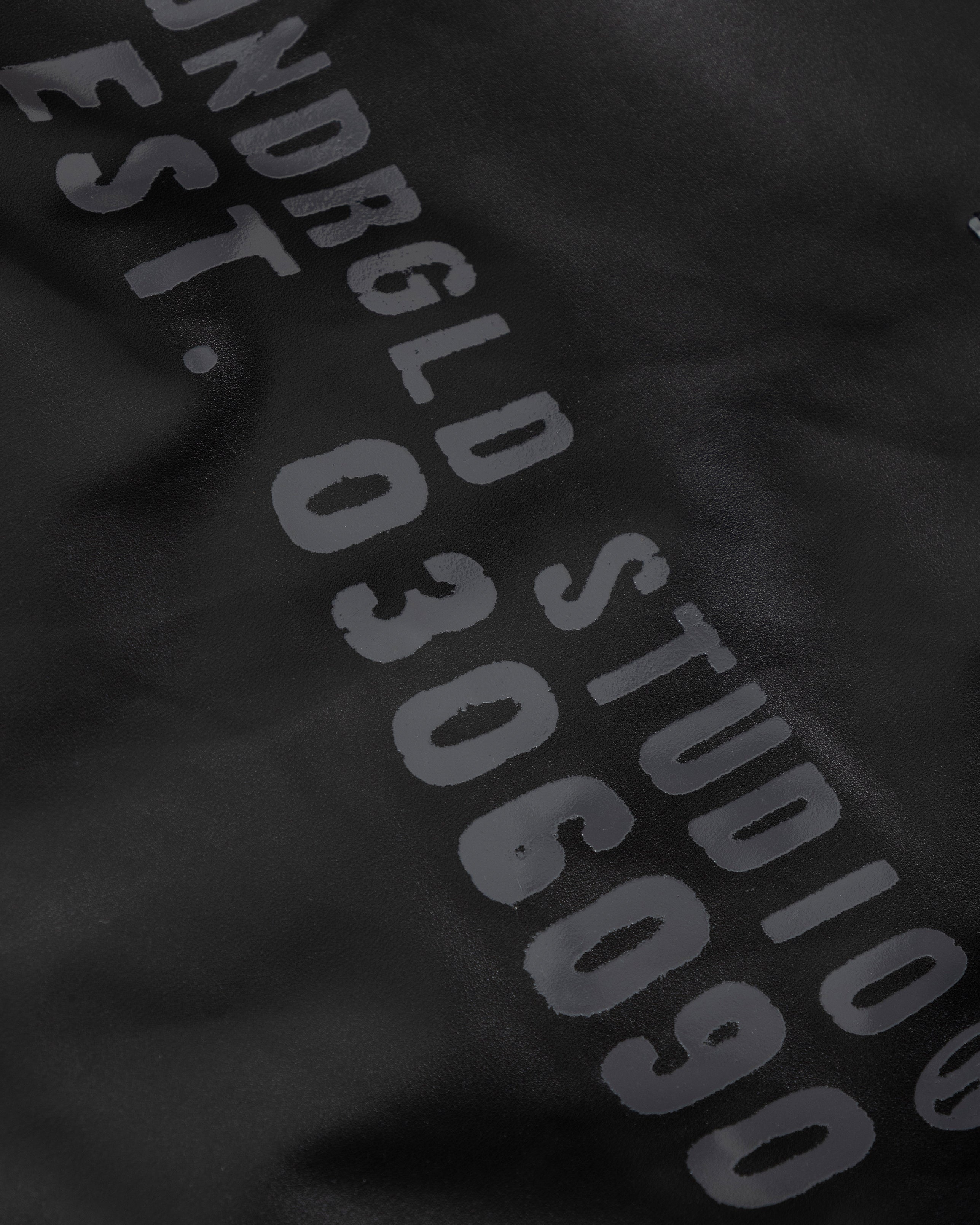 Spring Worn Logo Biker Jacket Black