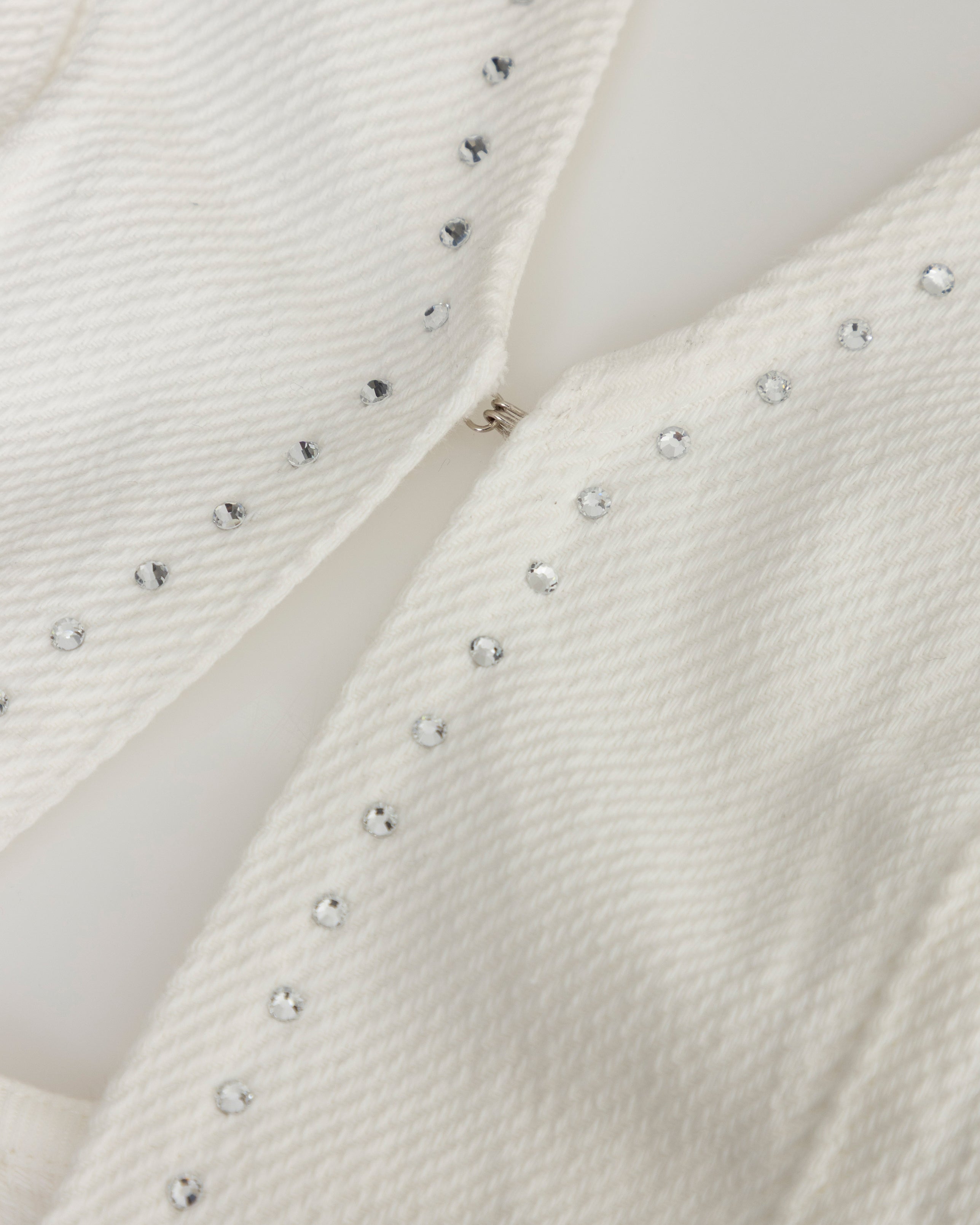 W Basics Rhinestone Top Vest White