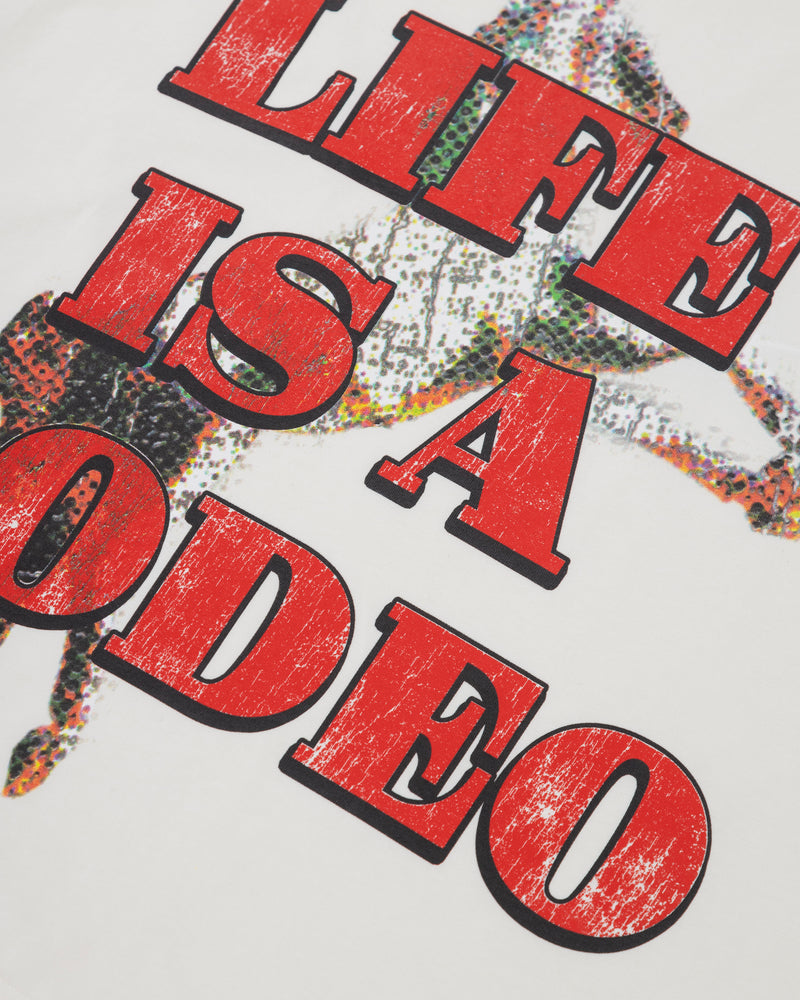 Rodeo "Life is a Rodeo" Sleeveless Tshirt White