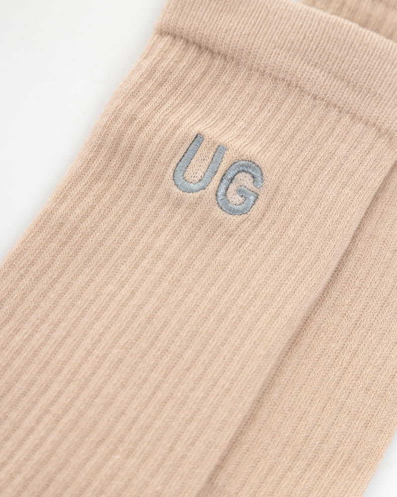 Basics Embroidered UG Socks Bone