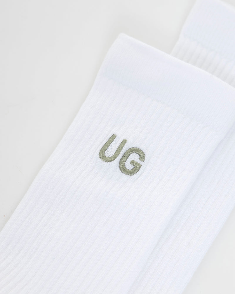 Basics Embroidered UG Socks V2 White