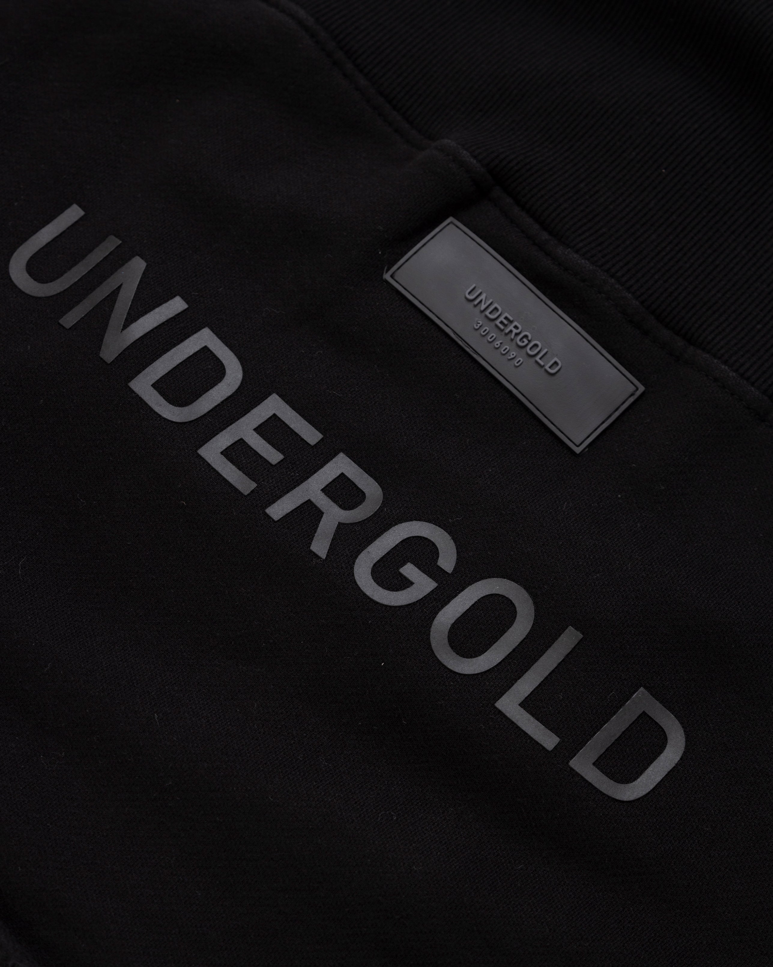 Line Logo Cropped Zip up Crewneck Black