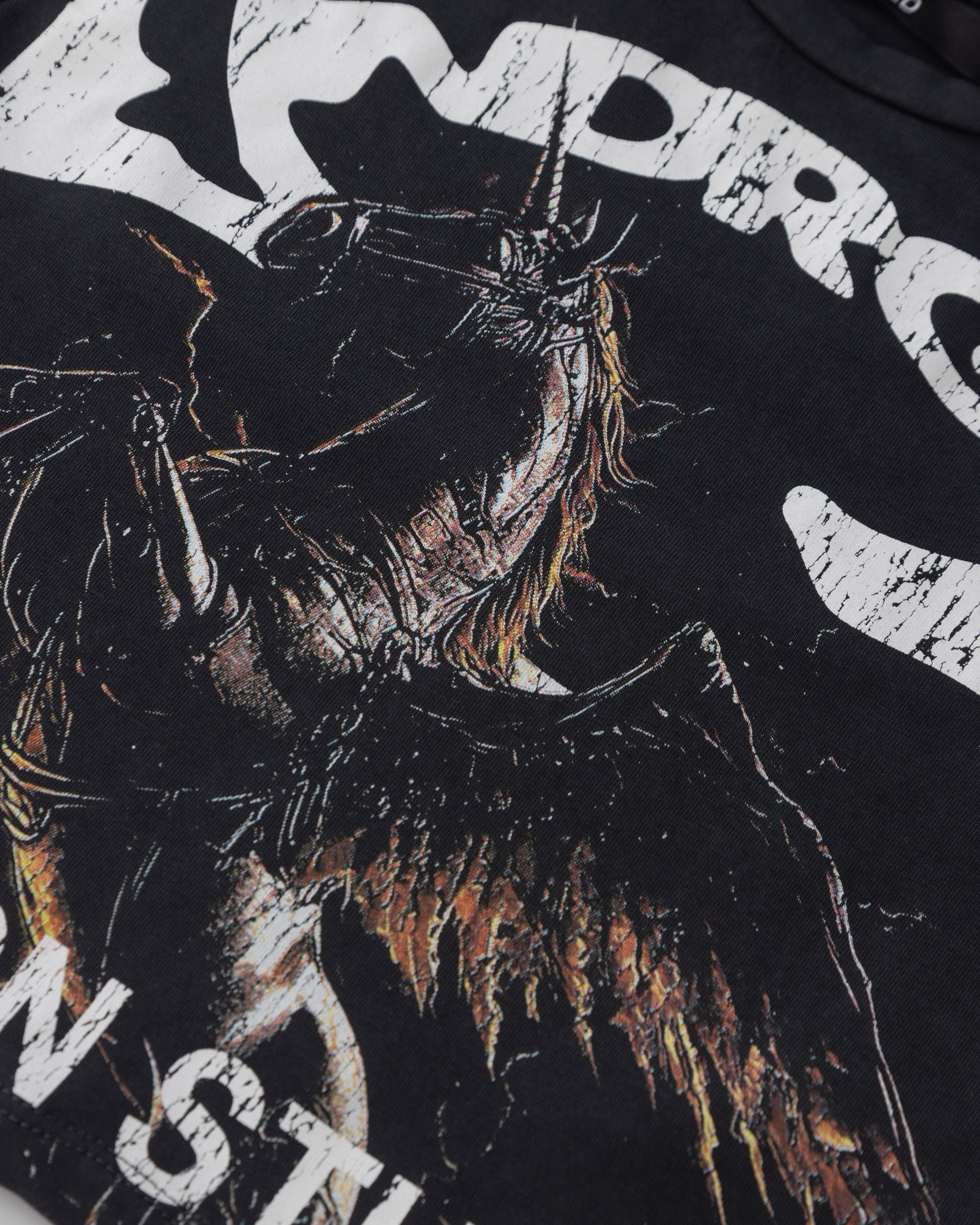 Thunder Rider Pegasus Baby Tee Vintage Black