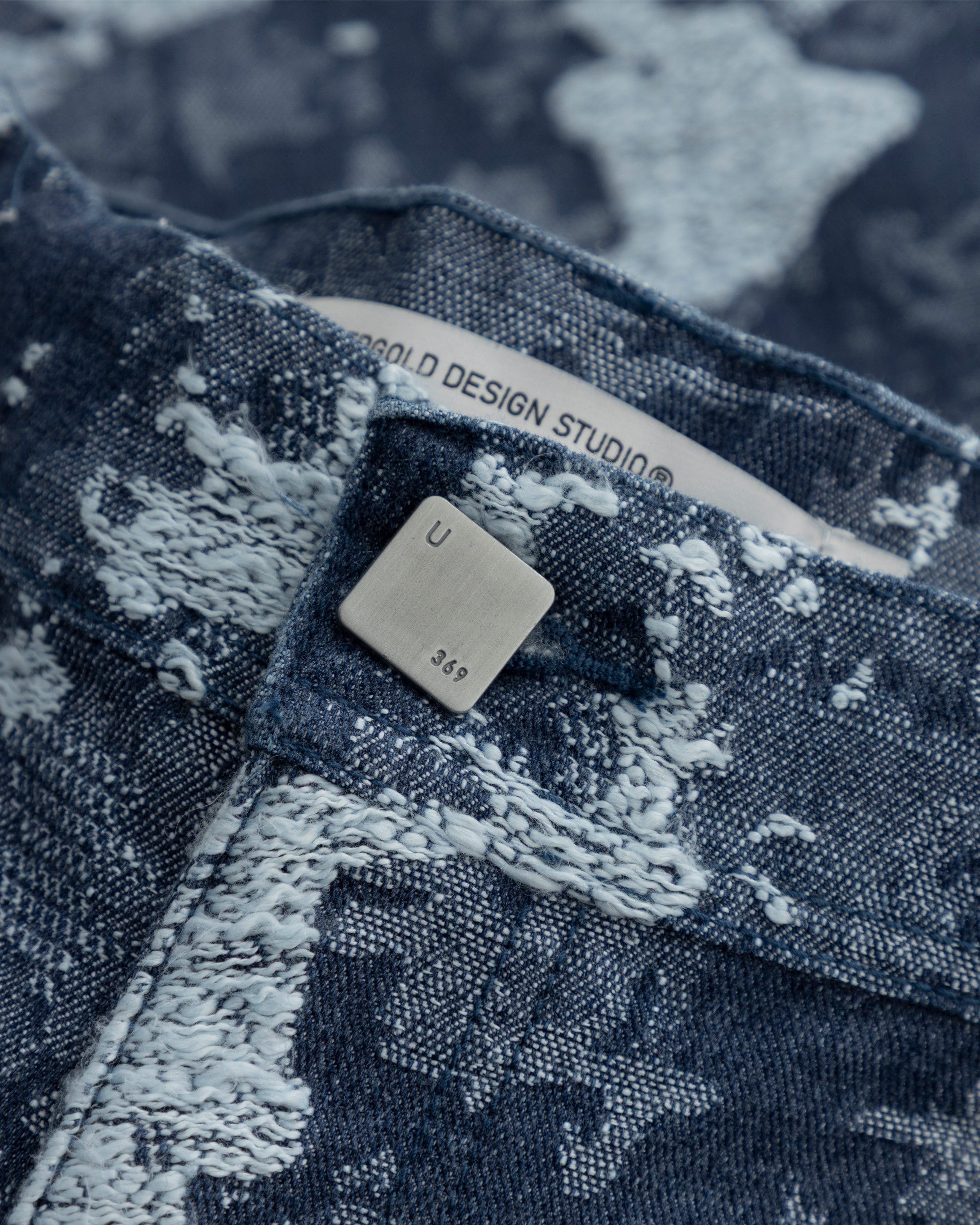 Capsule Basic Jacquard Wide Jeans Cammo Blue