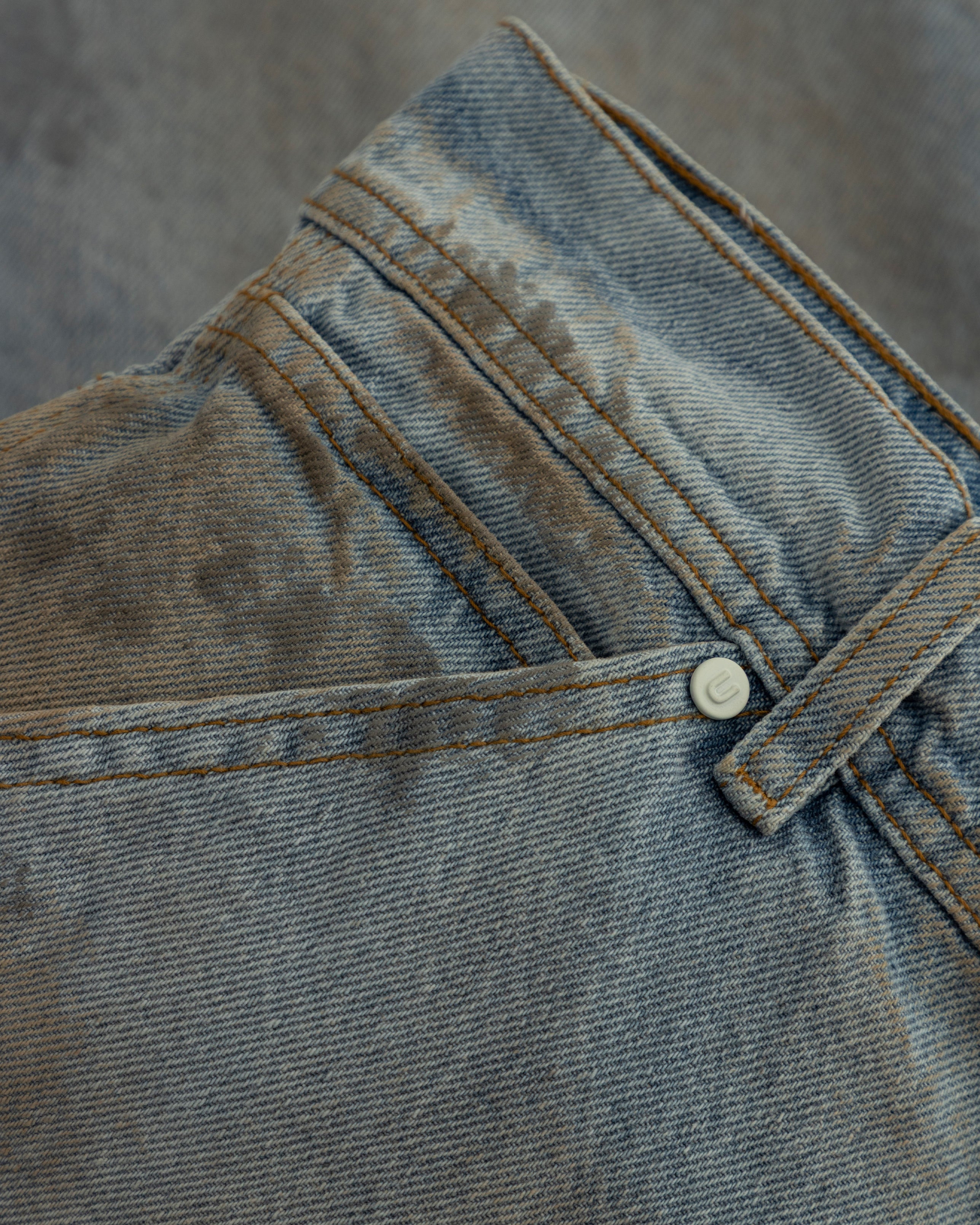 Echoes U Star Wide Jeans Washed Blue
