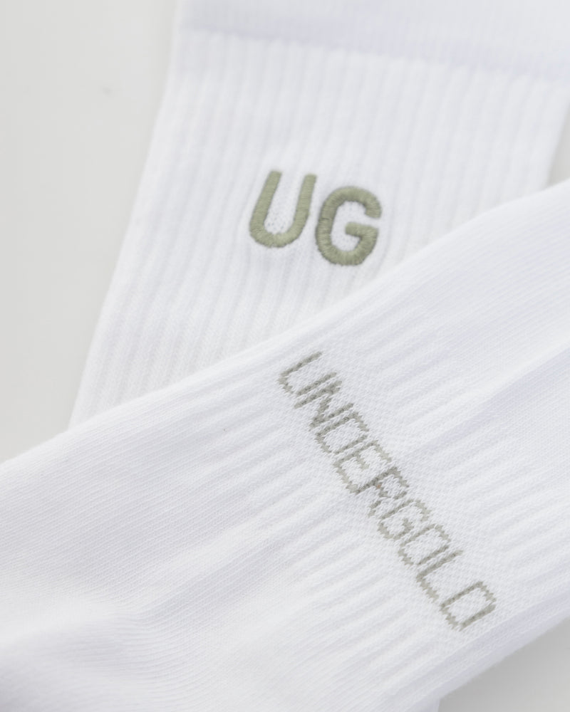 Basics Embroidered UG Socks V2 White