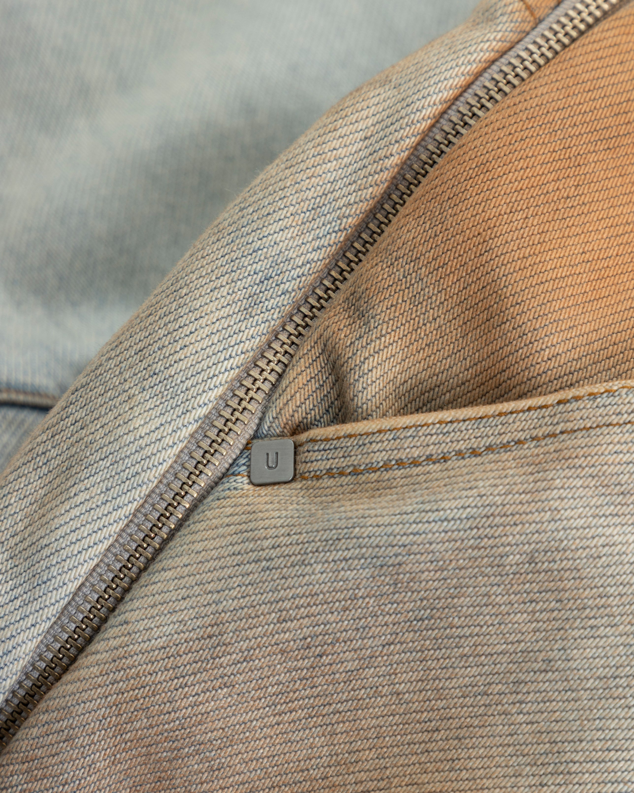 Spring UNDRGLD Zip Up Wide Jeans Brown