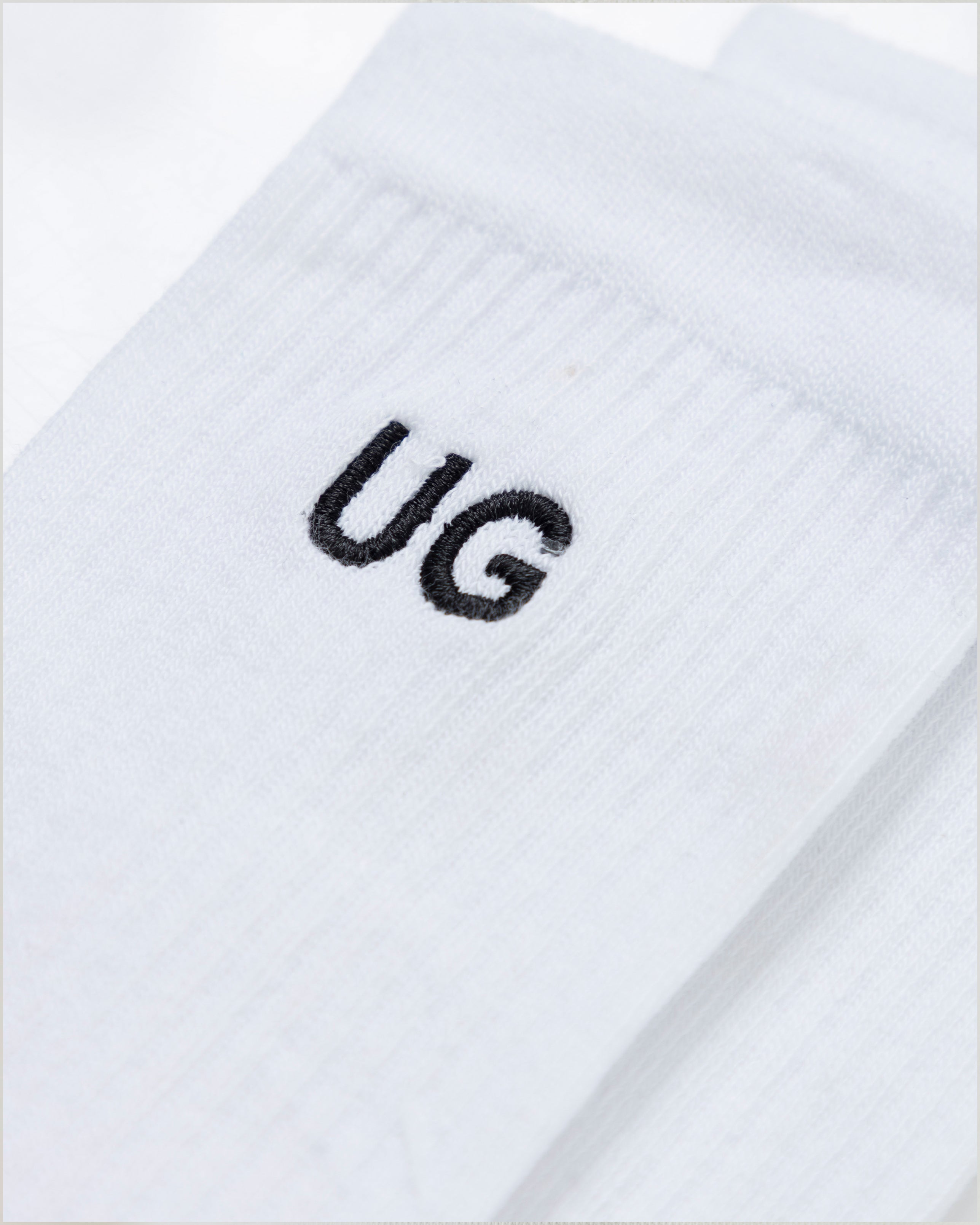Basics Embroidered UG Socks White