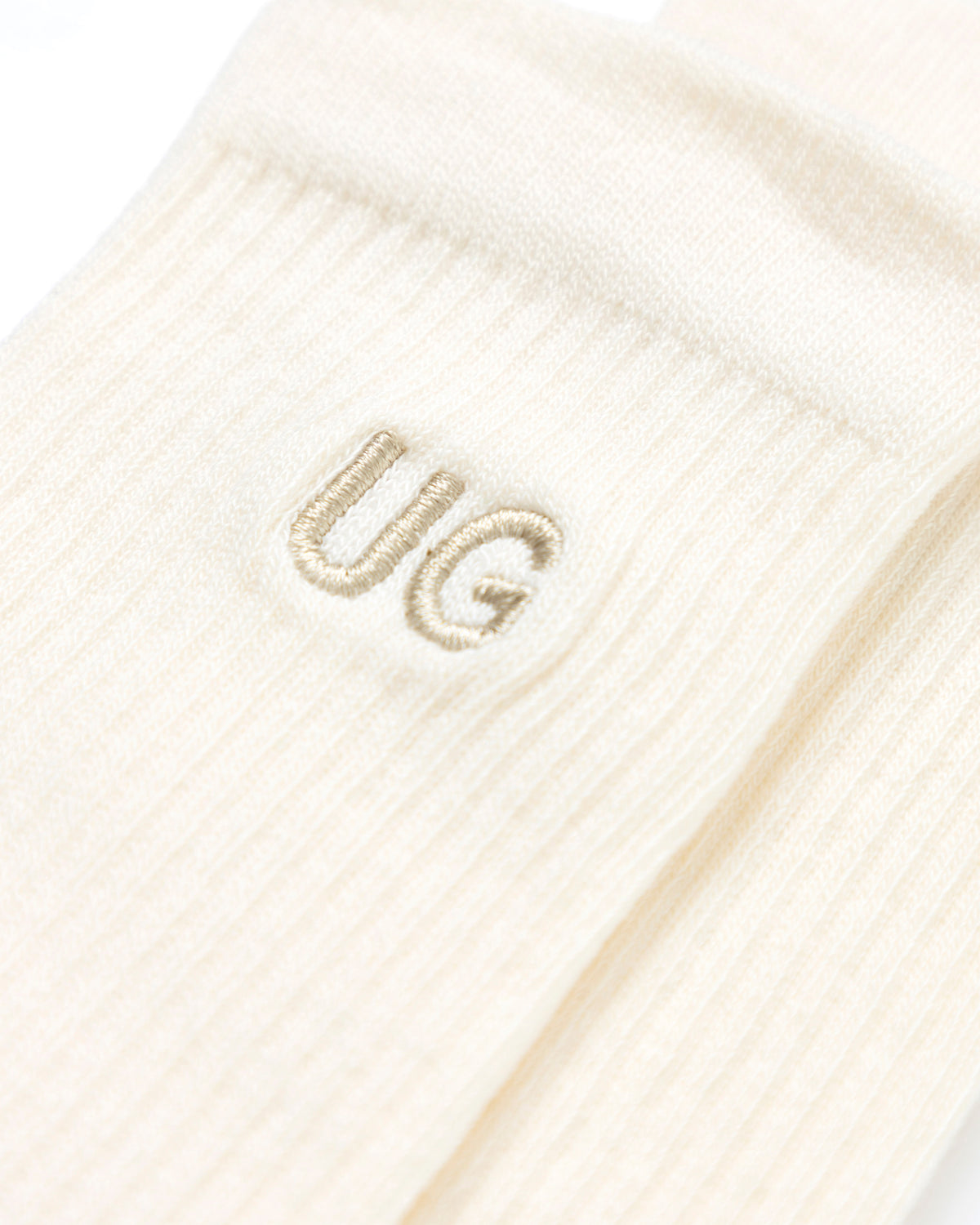 Basics Embroidered UG Socks Cream