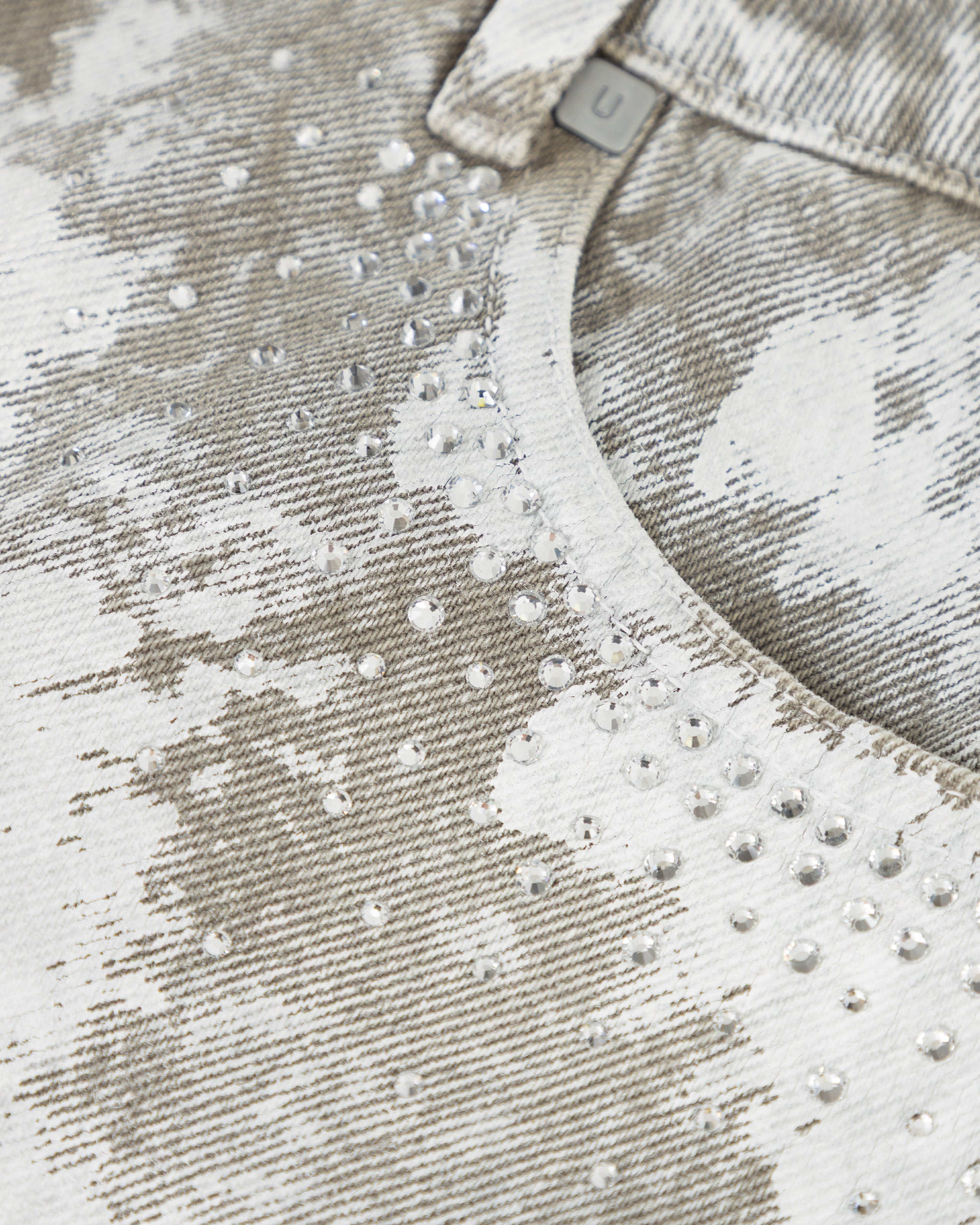 W 94' Worn Logo Mini Skirt Smoke Gray