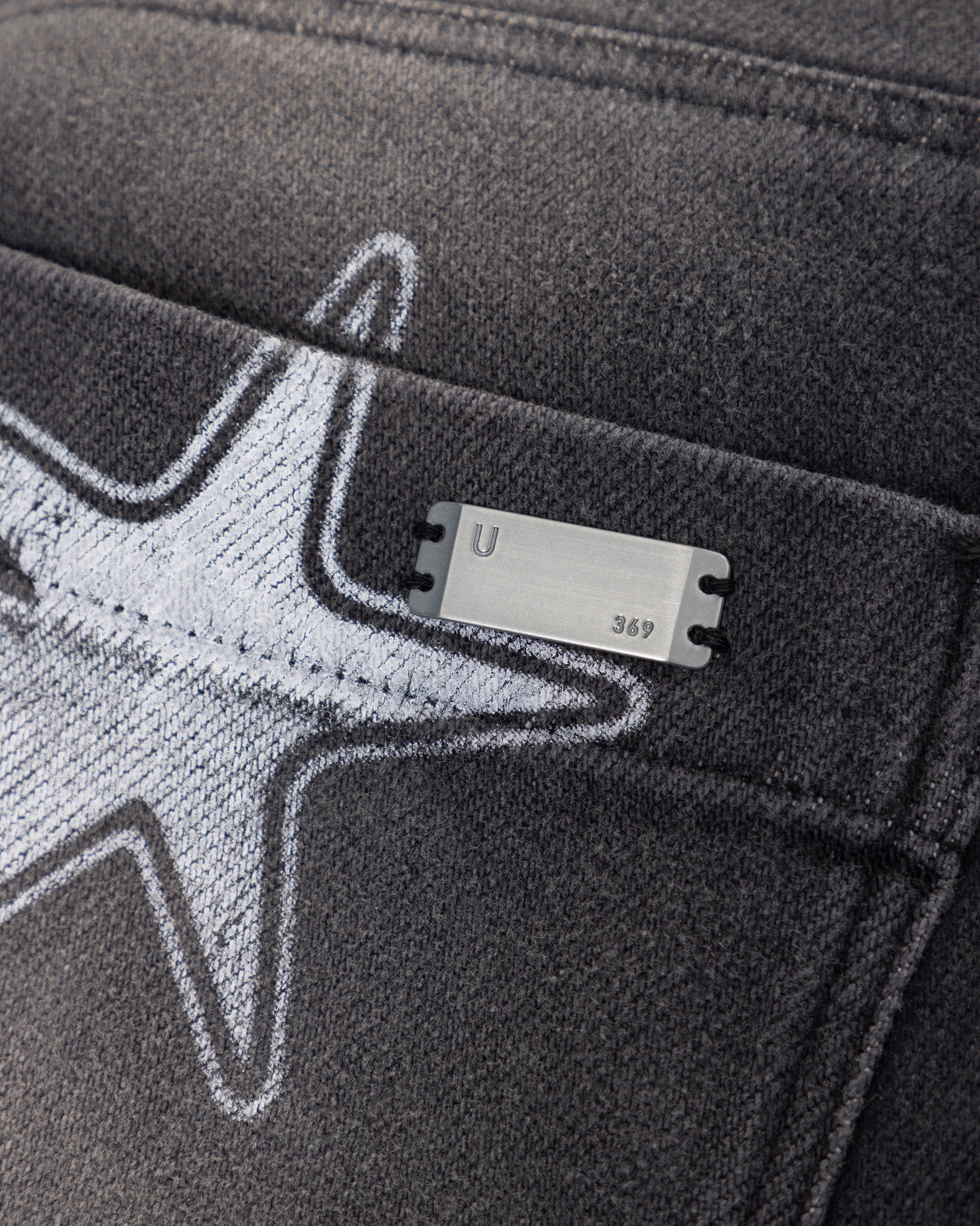 W Act 1 UG Star Barrel Vein Jean Washed Black