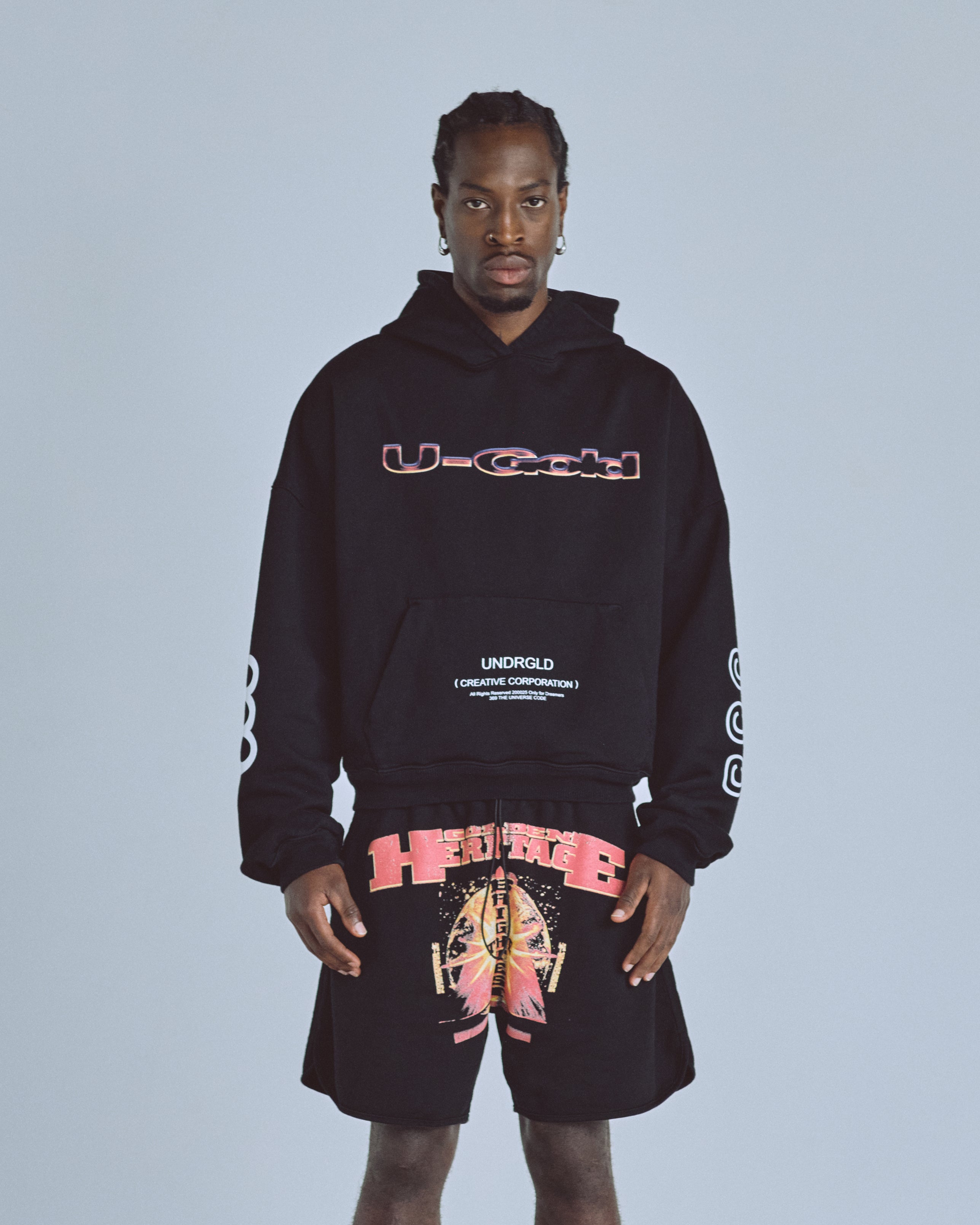 Golden Heritage Starlume Boxy Fit Hoodie Black