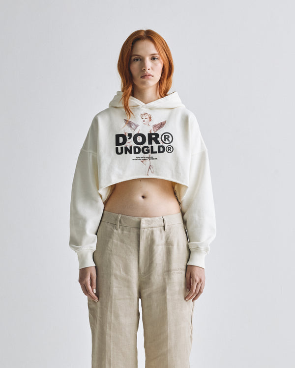 Beyond Cherub D'or Cropped Hoodie Cream