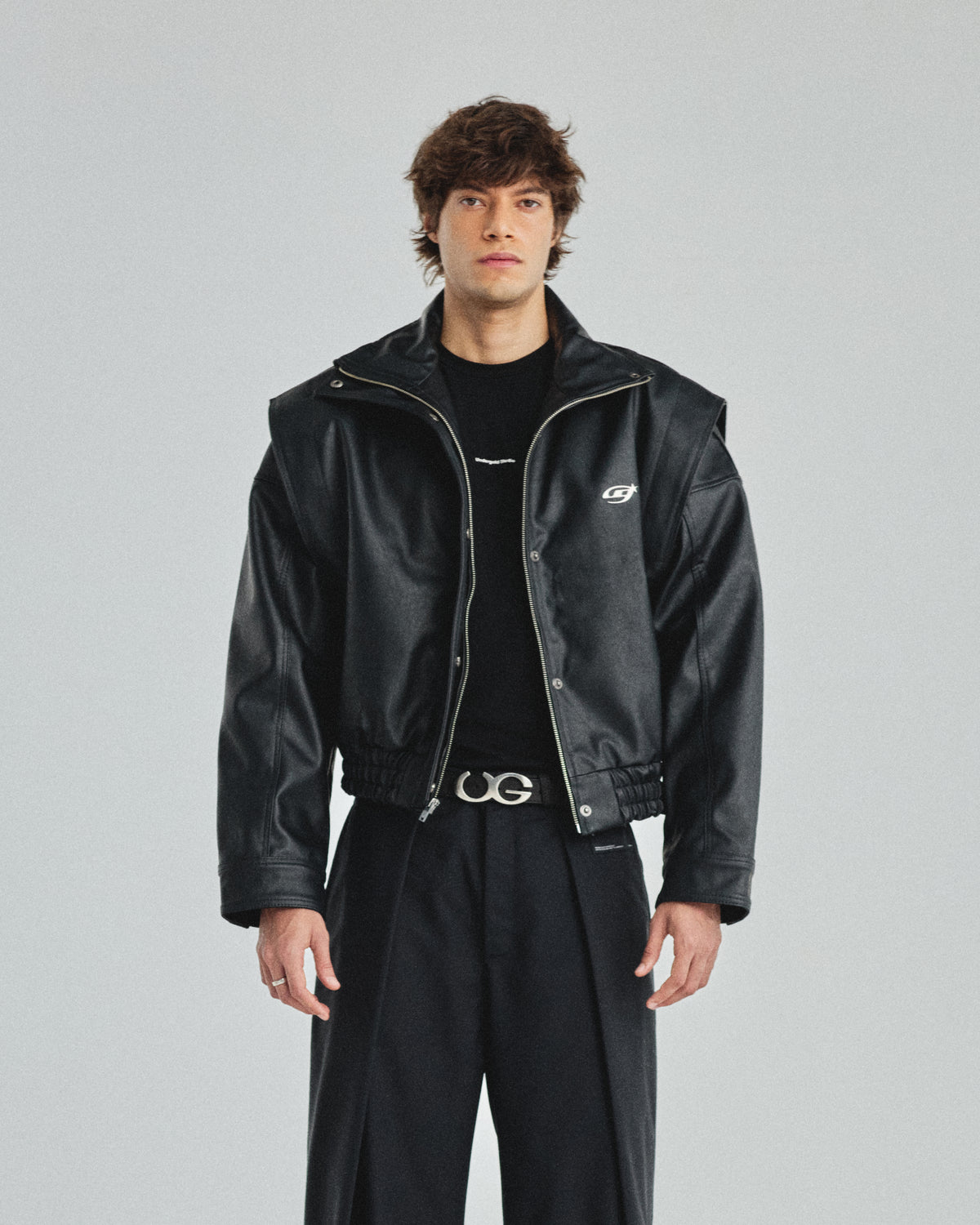 Basics Panelled Bomber Jacket Black