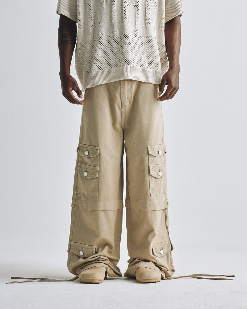 Basics UNDGLD Wide Cargo Pants Cream