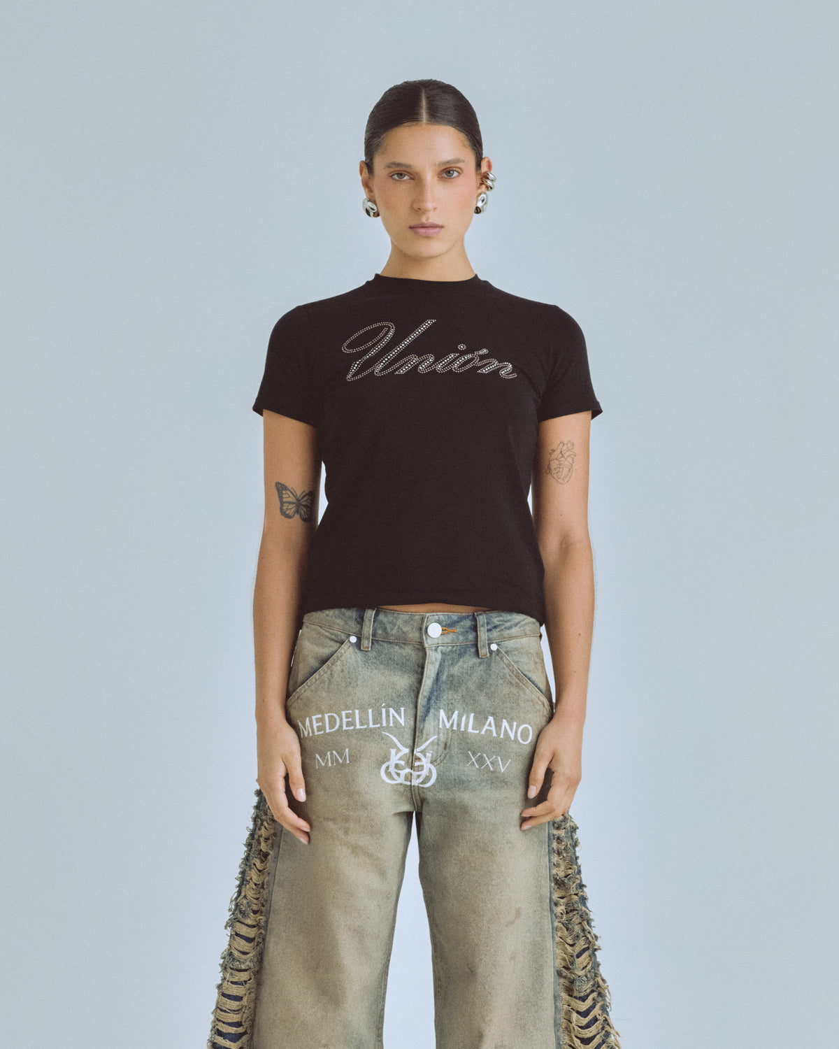 Santa Union "Unión" Long Baby Tee Black