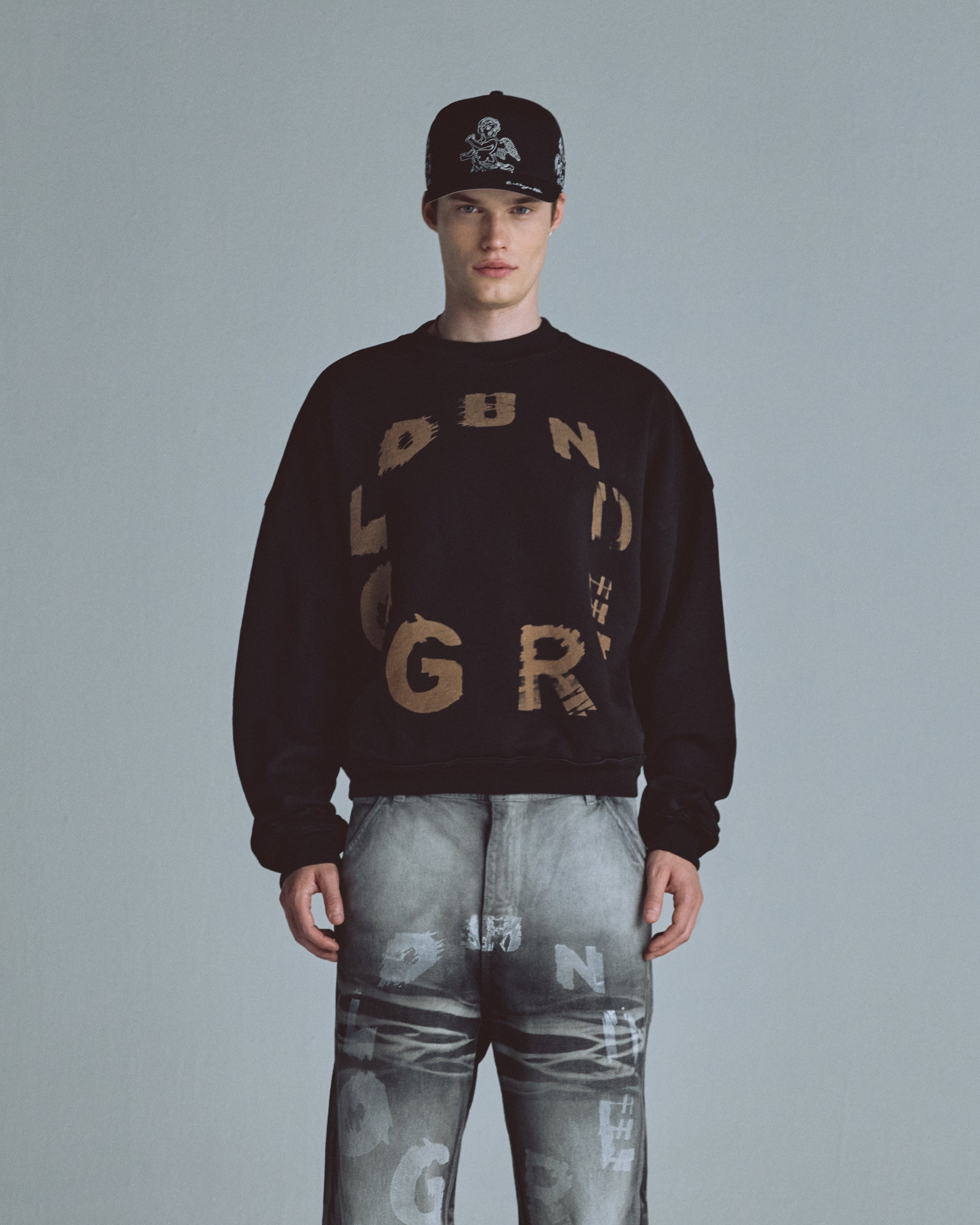 Echoes Tremor Boxy Fit Crewneck Black