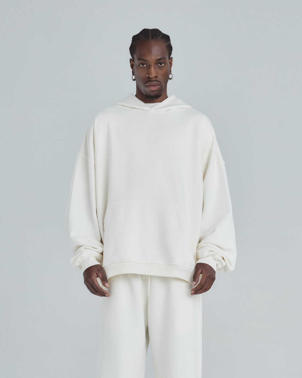 Line Basic Hoodie White