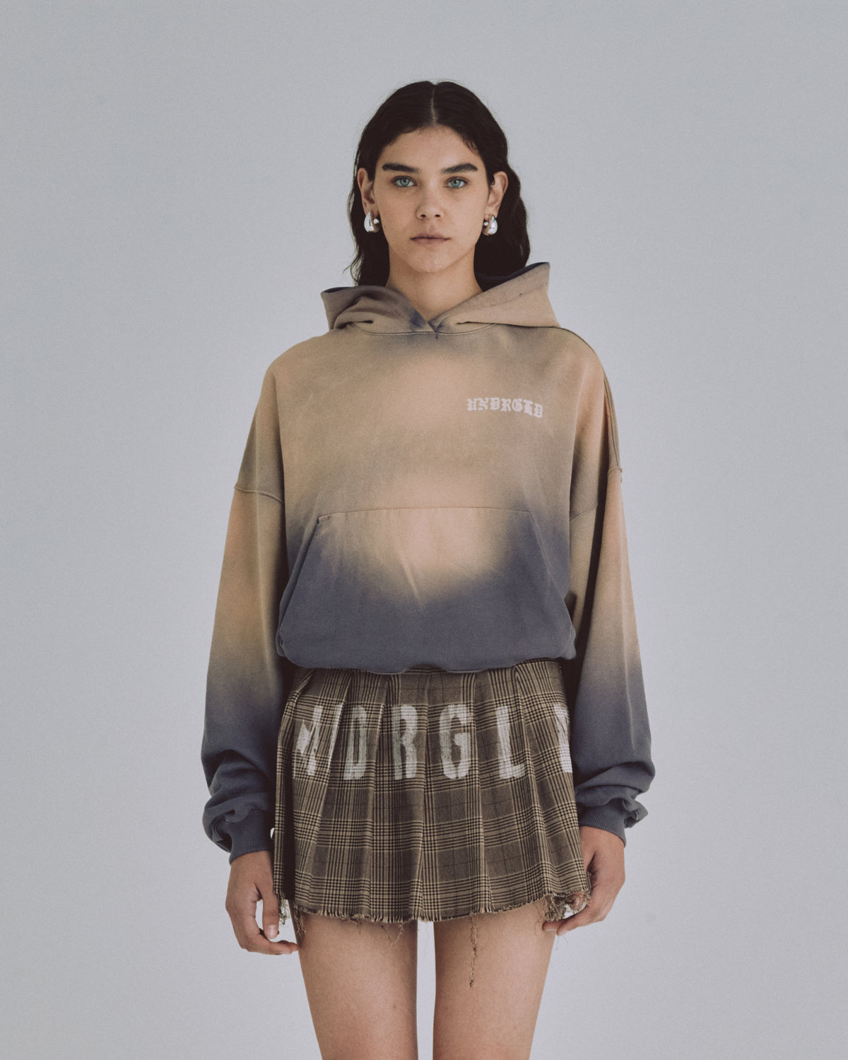 W 94' Fragments Boxy Fit Hoodie Dirty Brown