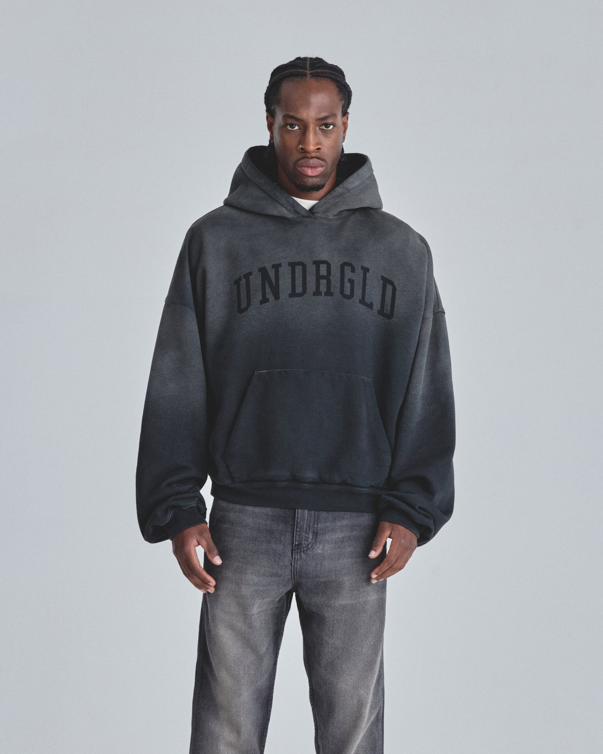 Line Varsity UNDRGLD Boxy Fit Hoodie Faded Black