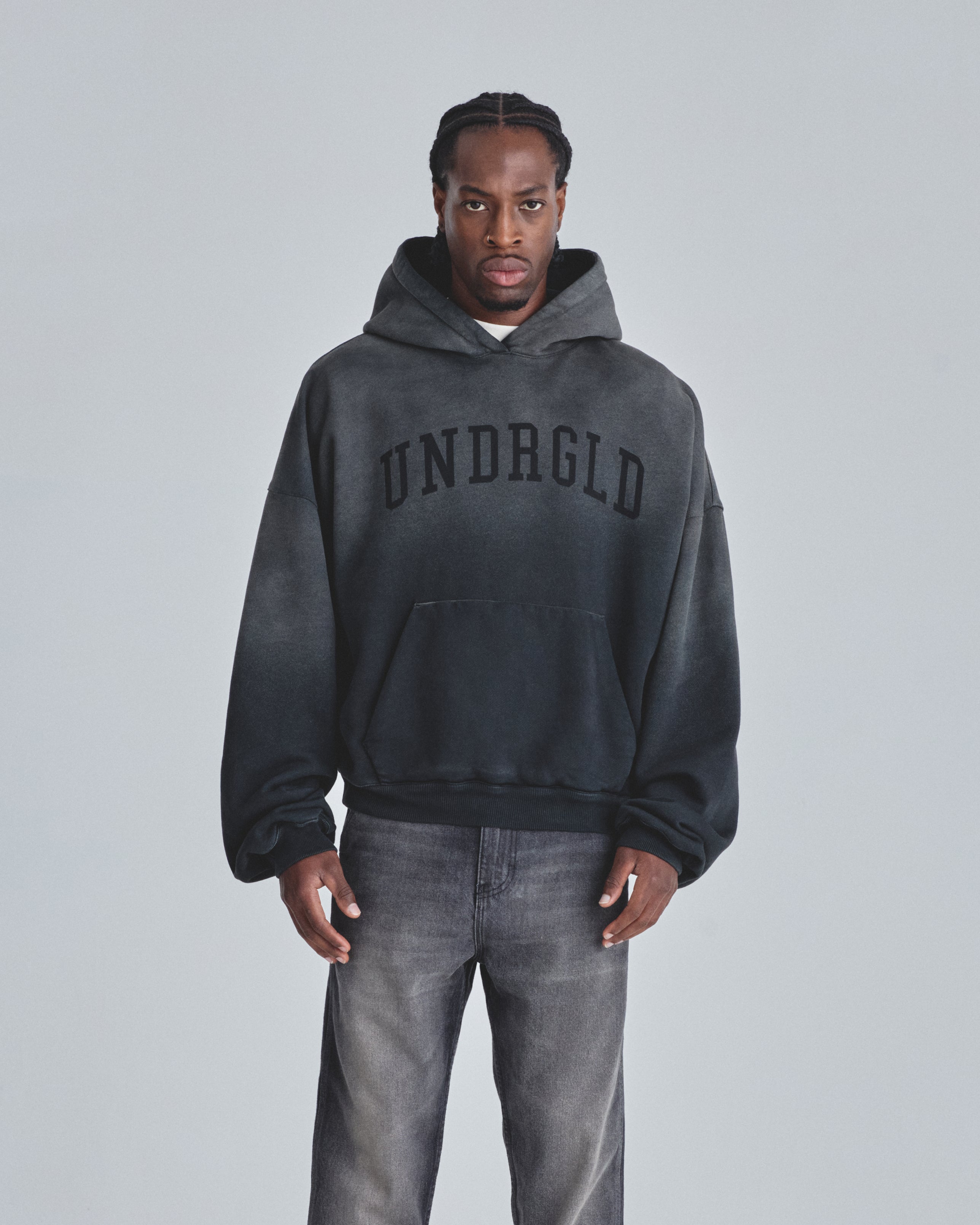 Line Varsity UNDRGLD Boxy Fit Hoodie Faded Black