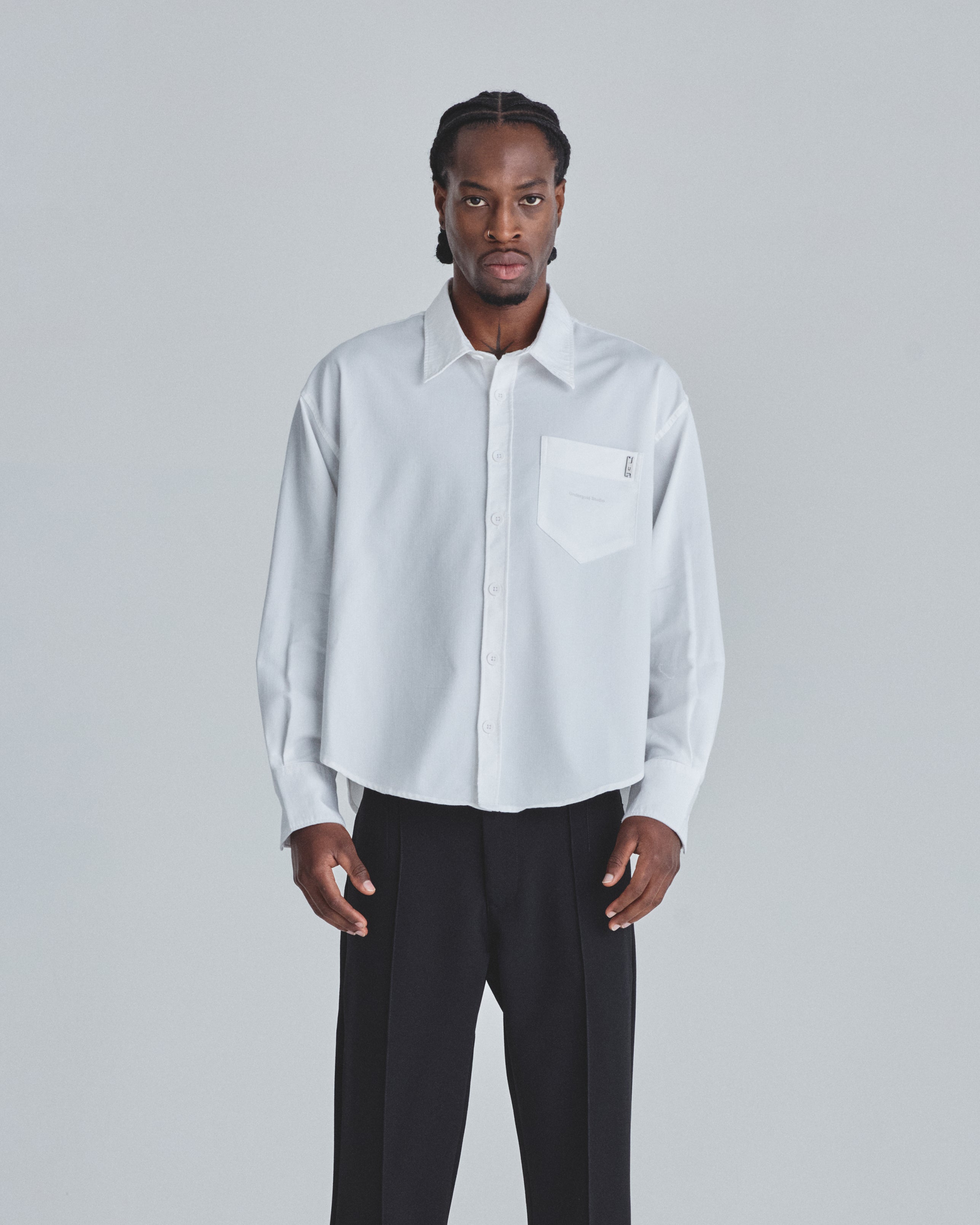 Undergold Studio Boxy Fit Long Sleeve Shirt White