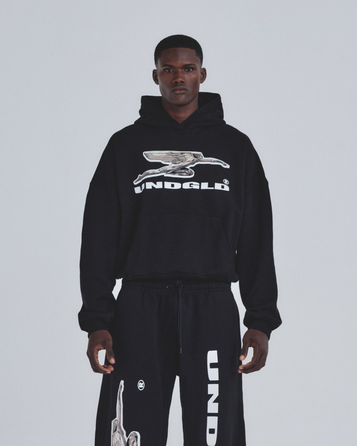 Holy State Deco Boxy Fit Hoodie Black