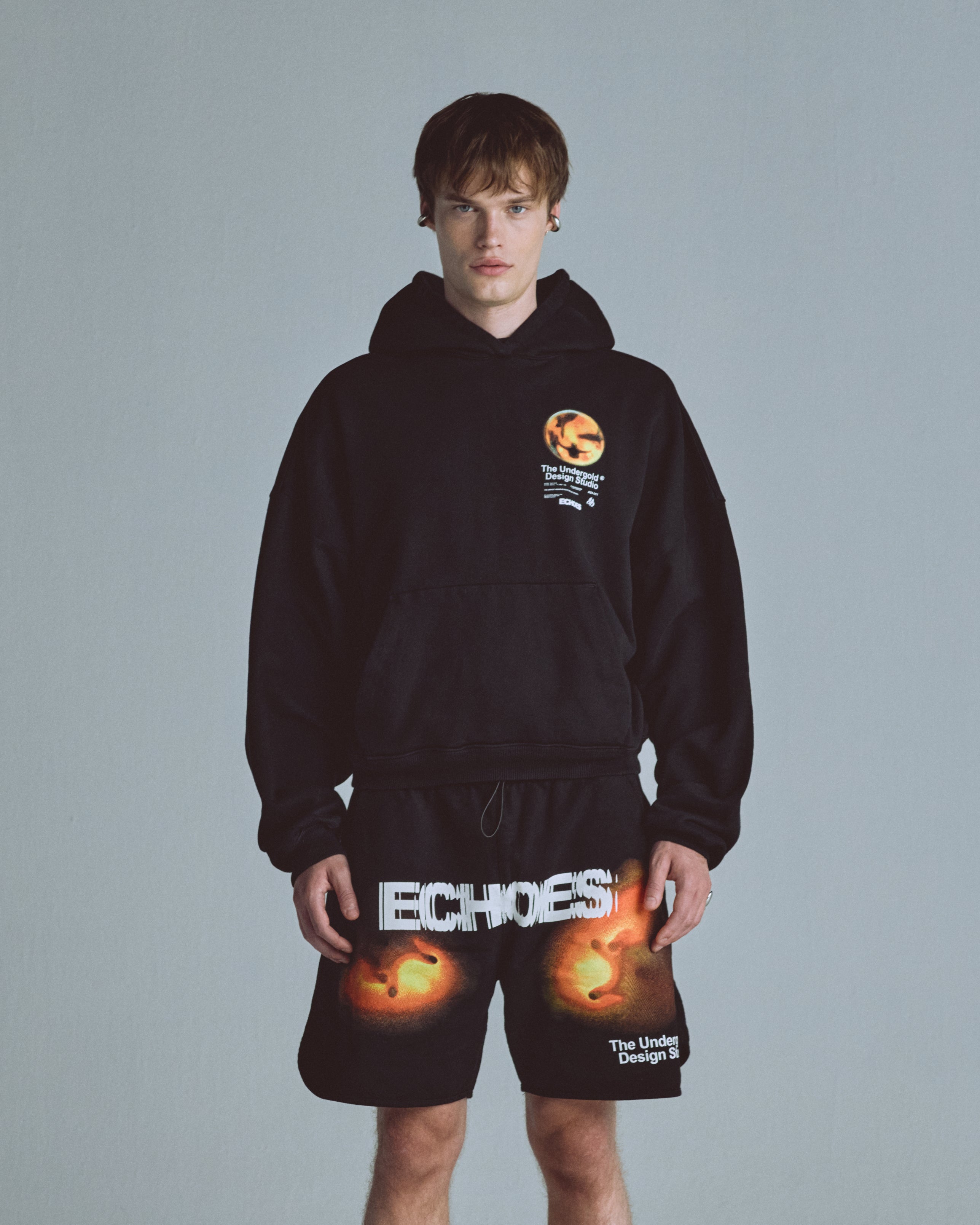 Echoes Amplitude Boxy Fit Hoodie Black