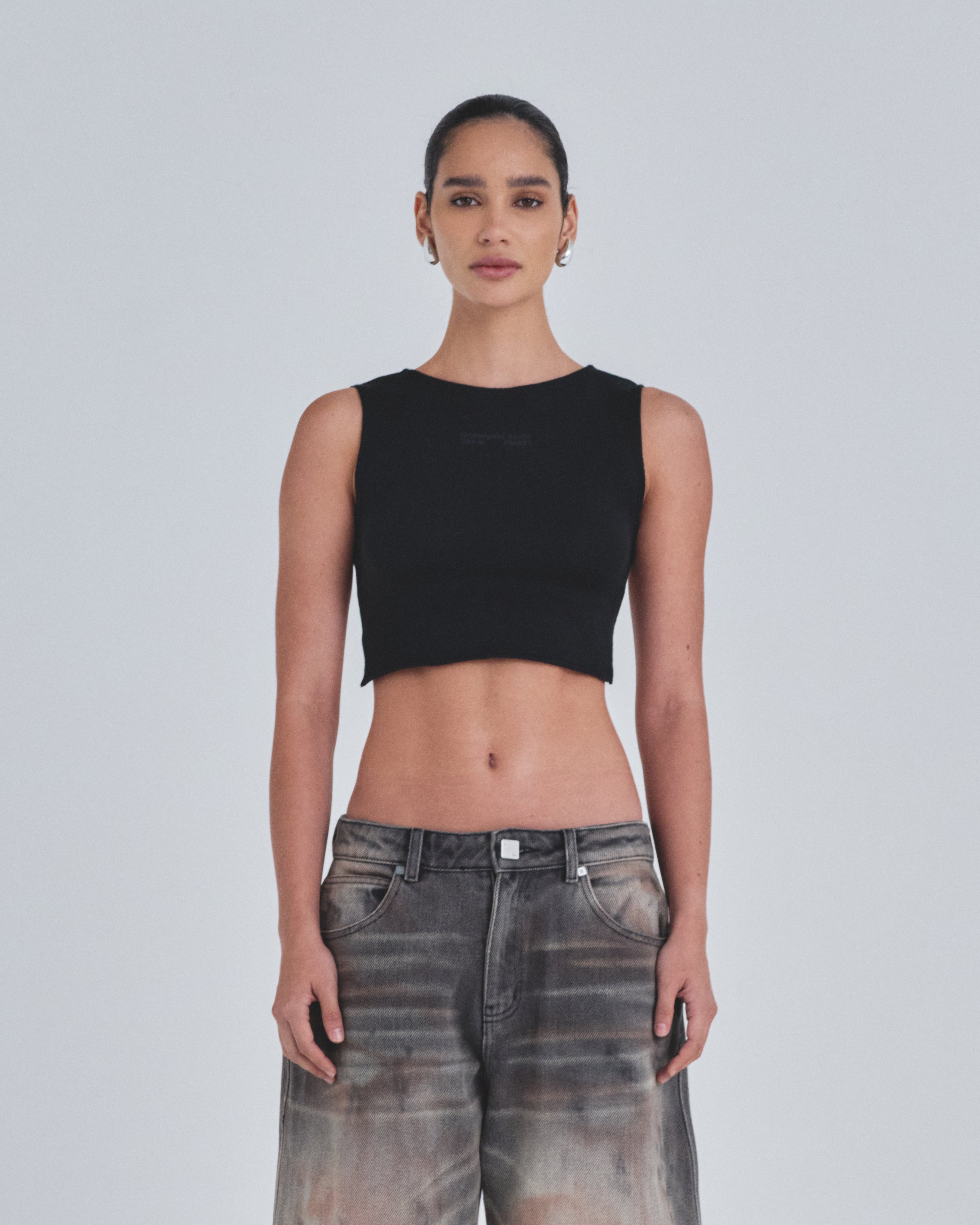 Basics Backless Knit Top Black