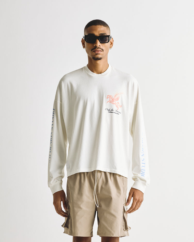 Dreamers Pegasus Long Sleeve Boxy T-shirt White