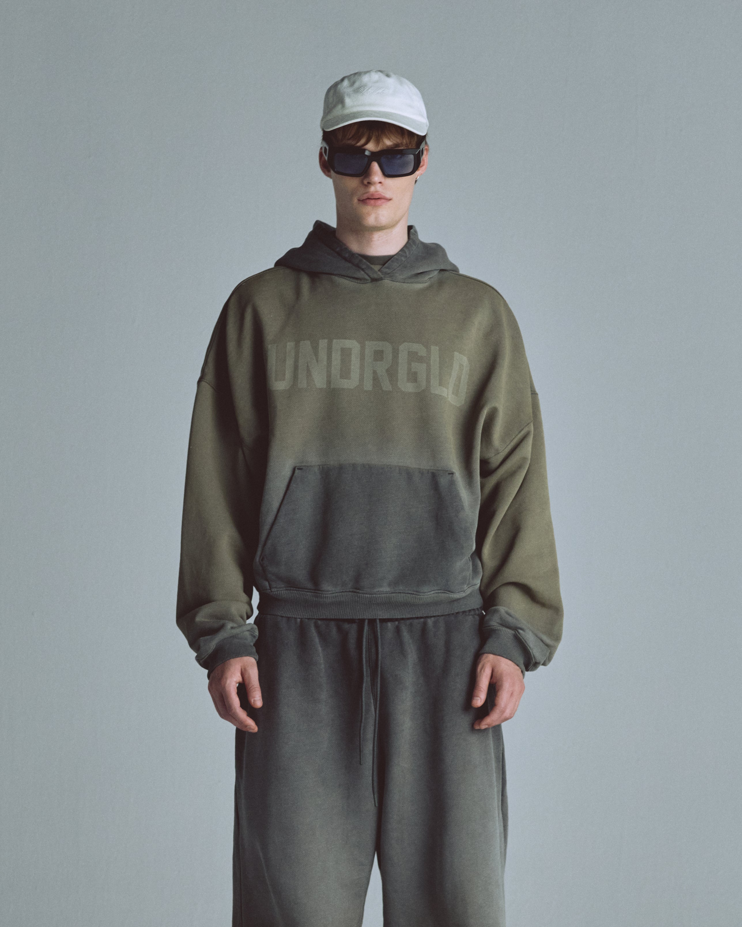 Echoes UNDRGLD Boxy Fit Hoodie Faded Olive
