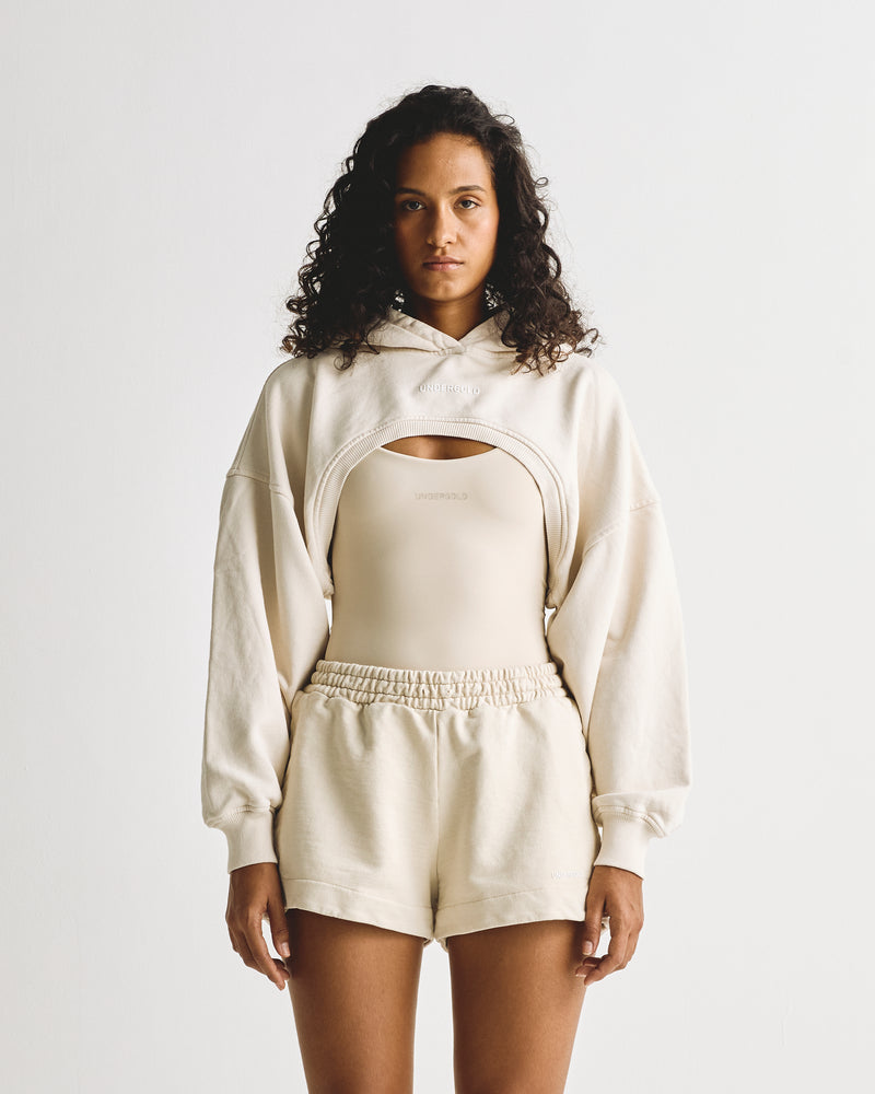 Basics Super Cropped Hoodie Cream