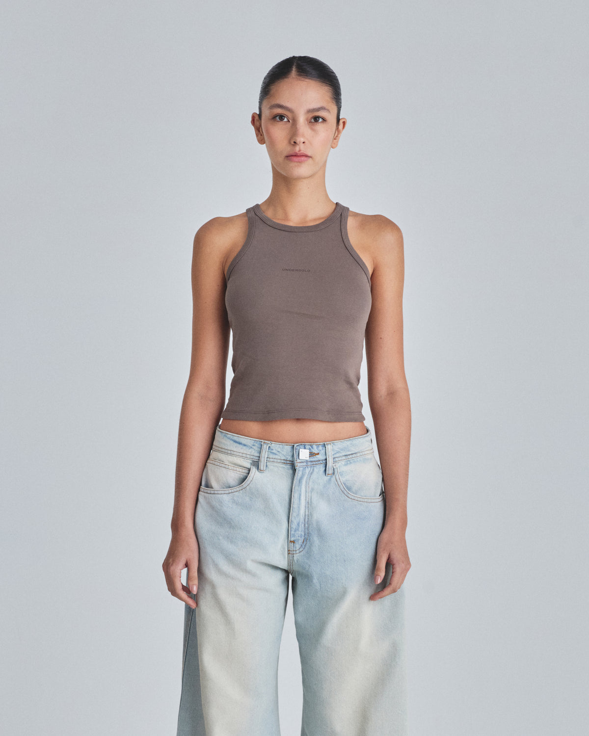 Line Basic Halter Tank Top Brown