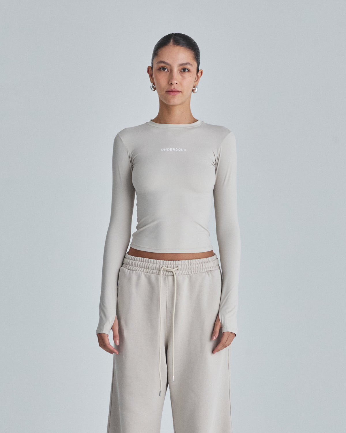 W Line Basic Long Sleeve Tshirt Light Gray