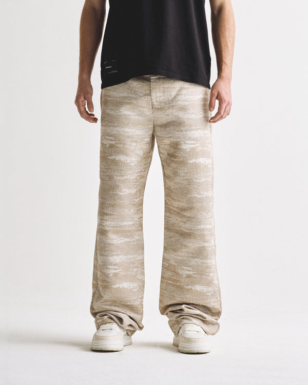 Basics Jacquard Trousers Taupe