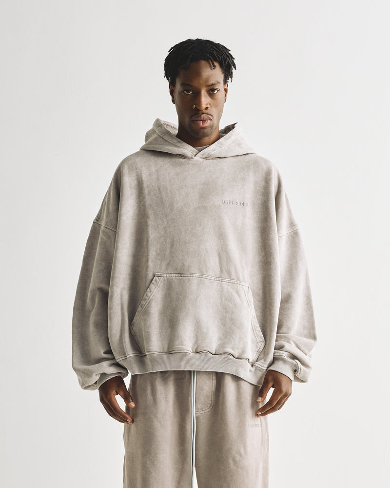 Line Logo Hoodie Washed Gray