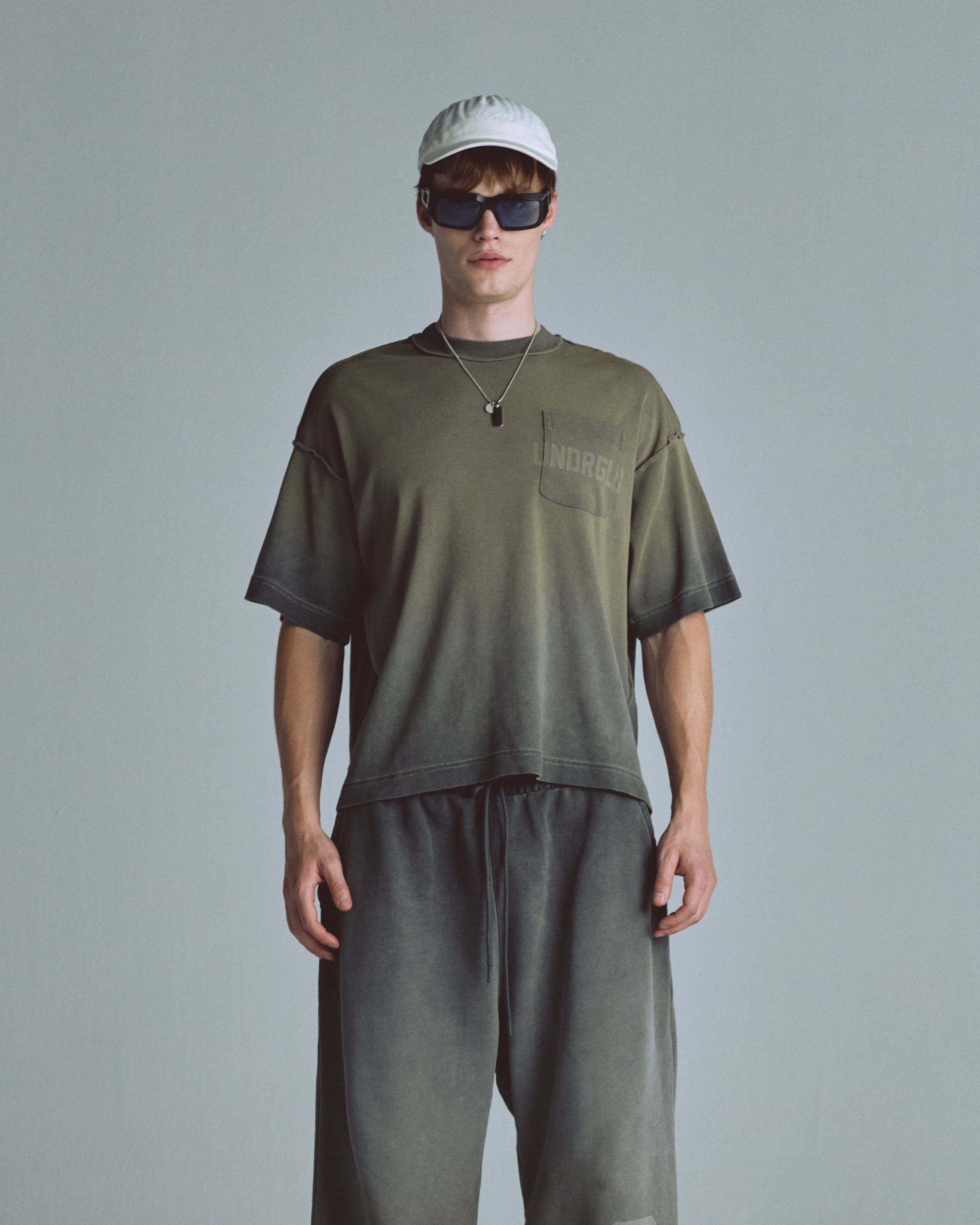 Basics UNDRGLD Boxy Fit Pocket Tshirt Faded Olive