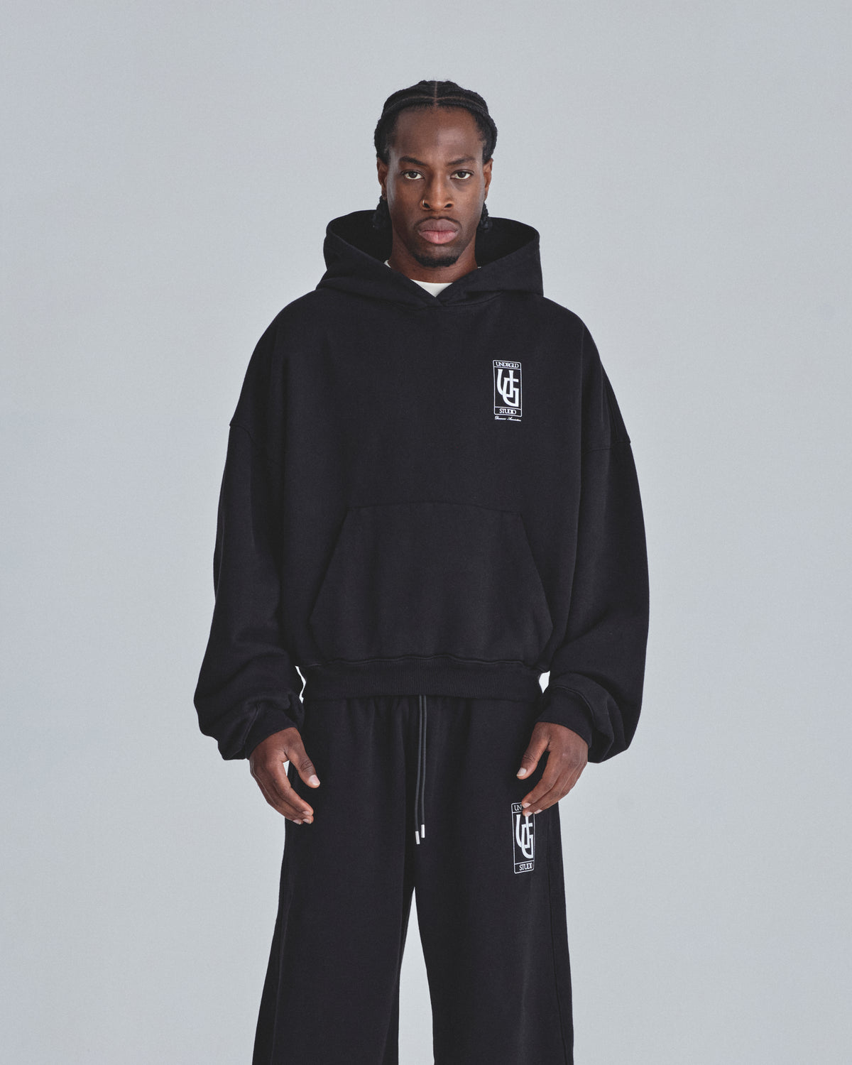 Line UG Frame Boxy Fit Hoodie Black
