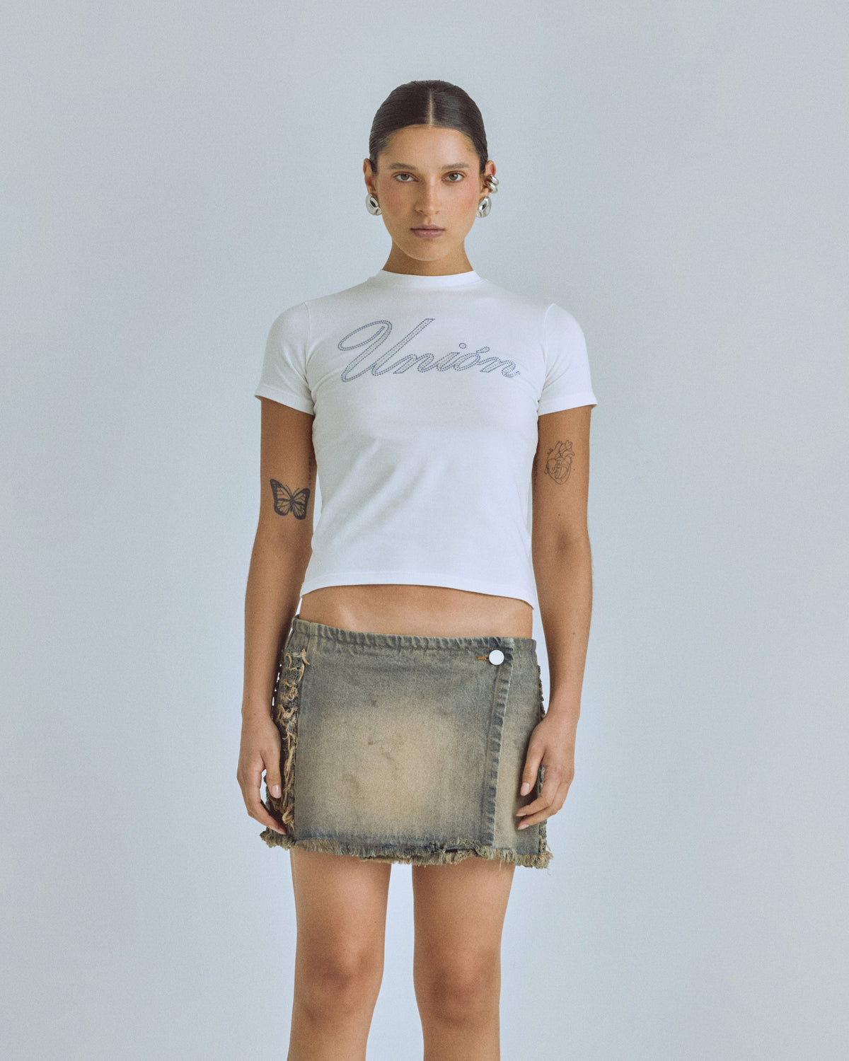 Santa Union "Unión" Long Baby Tee White