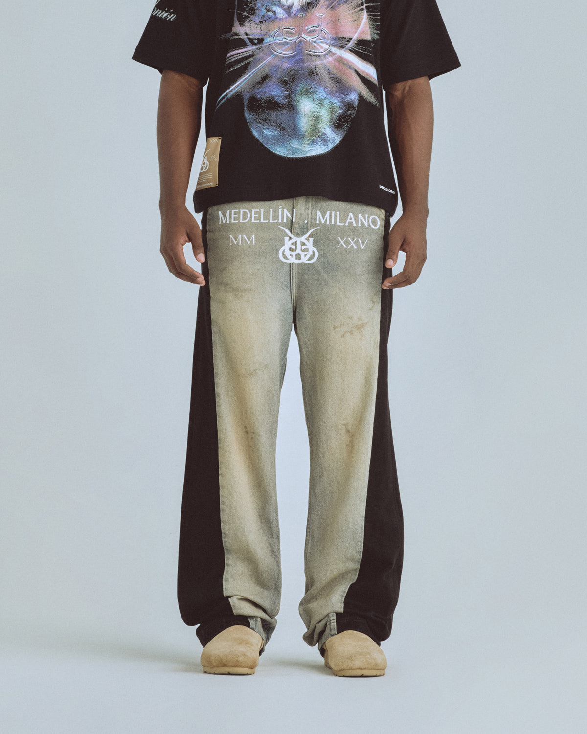Santa Union Medellín Milano Suede Wide Jean Dirty Blue