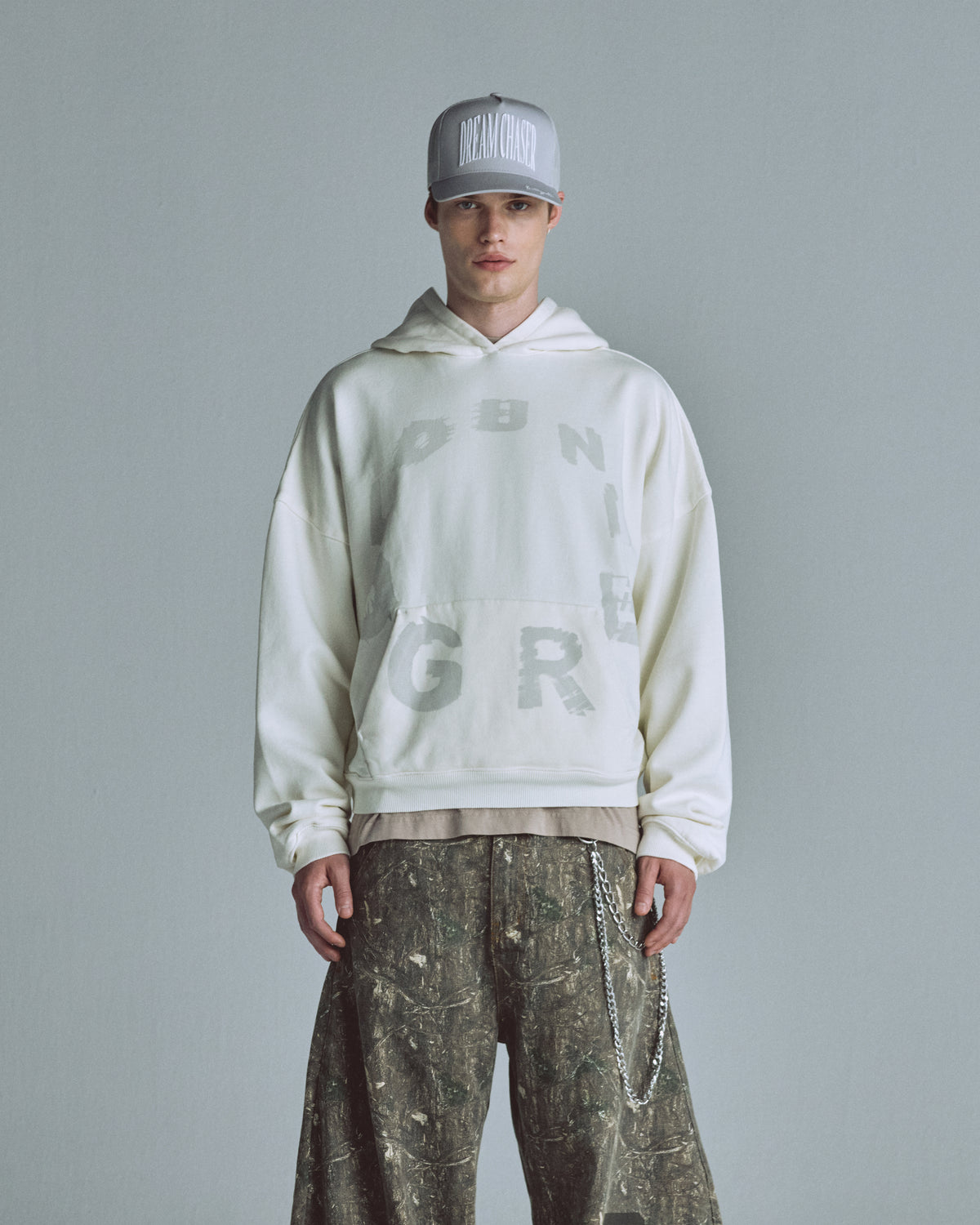 Echoes Tremor Boxy Fit Hoodie White