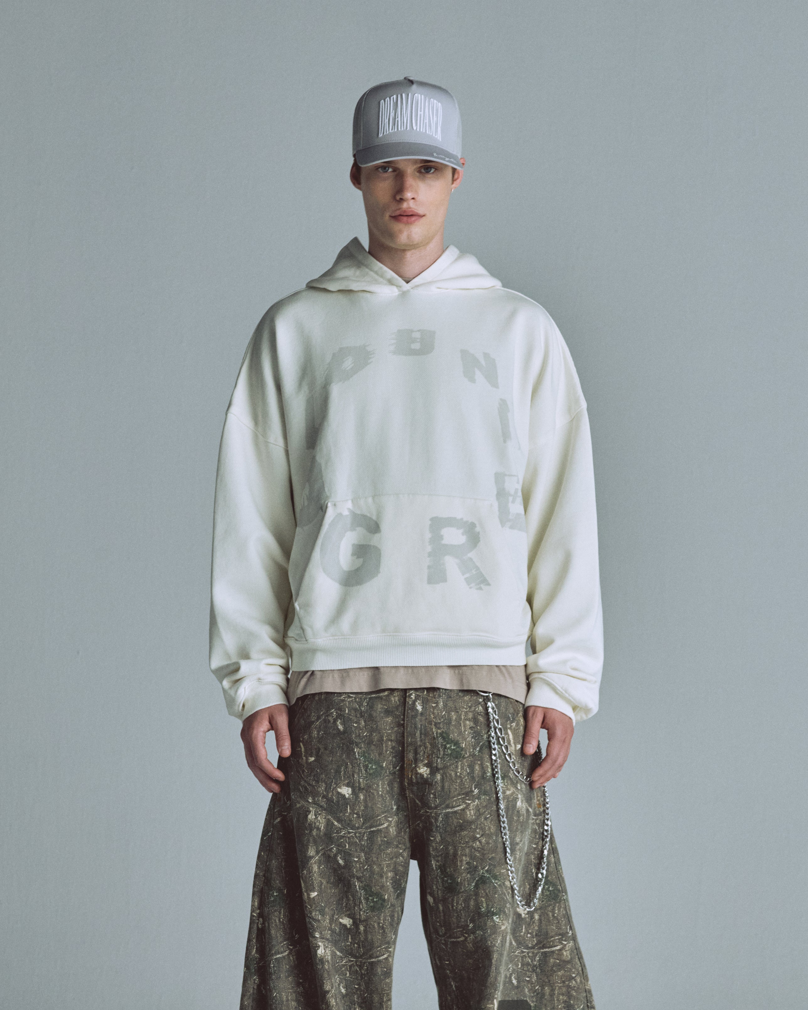 Echoes Tremor Boxy Fit Hoodie White